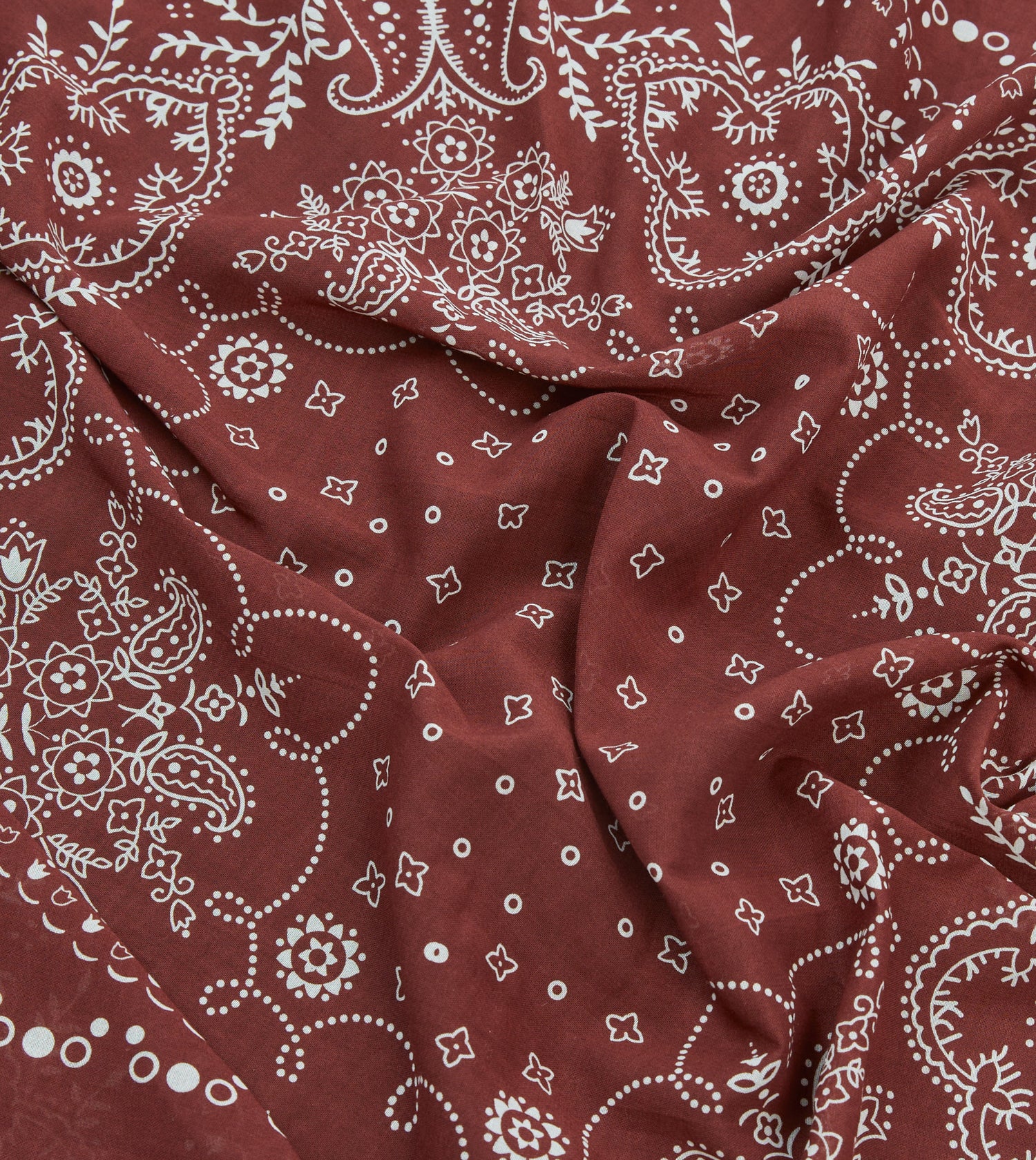 Burgundy Trad Paisley Print Cotton Bandana
