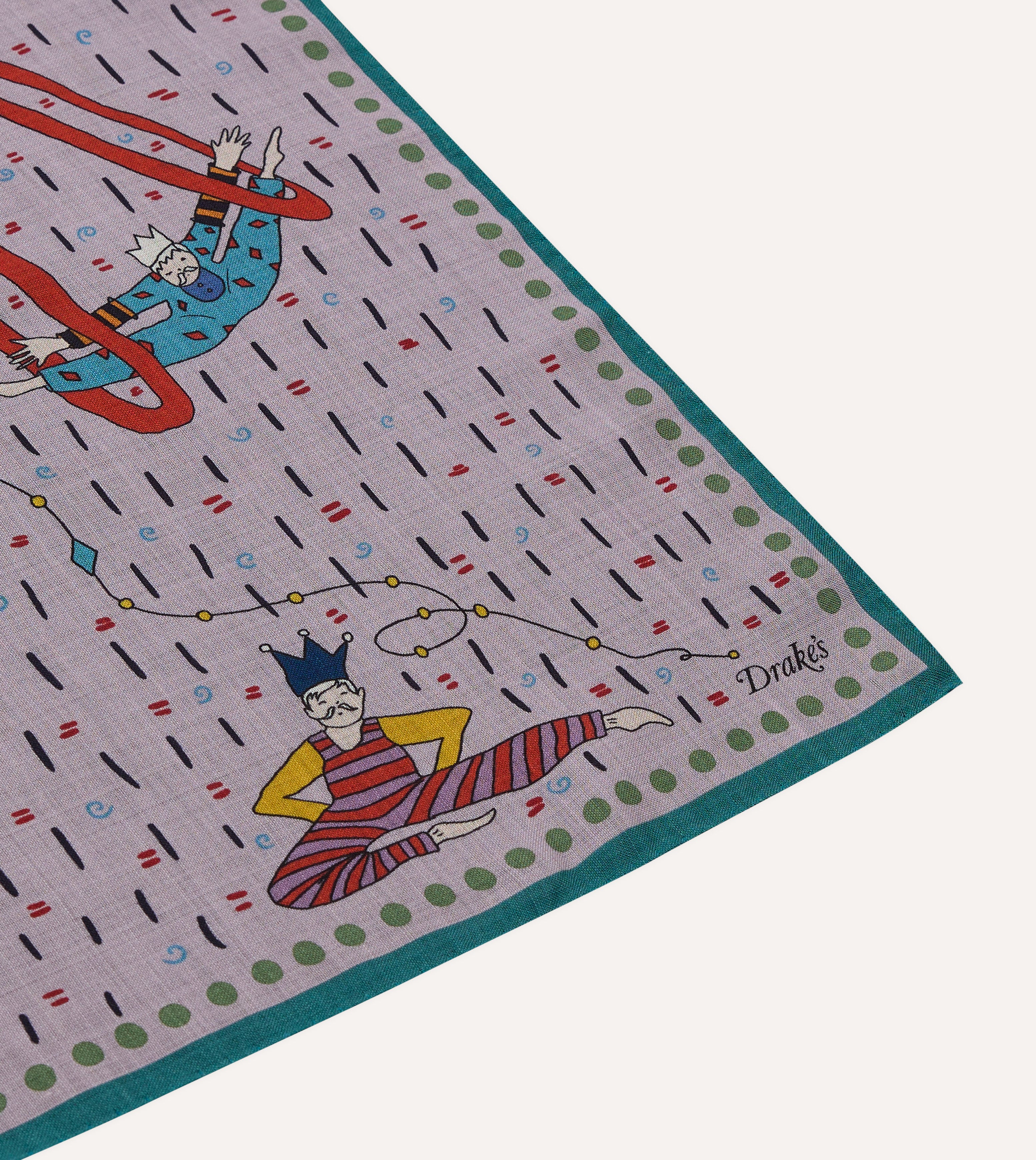 Lilac Acrobat Print Wool-Silk Bandana