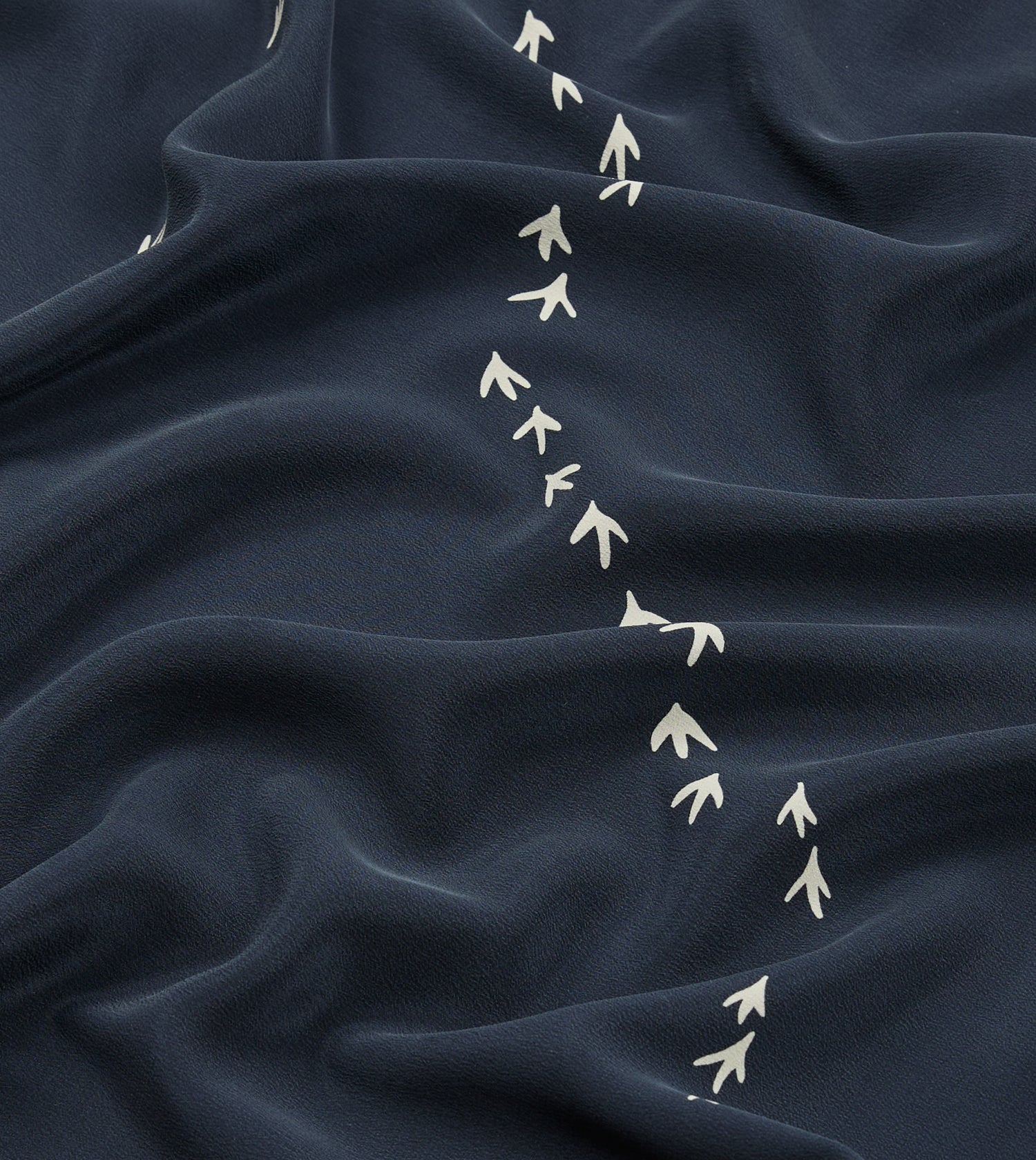 Navy Oyster Catcher Print Silk Bandana