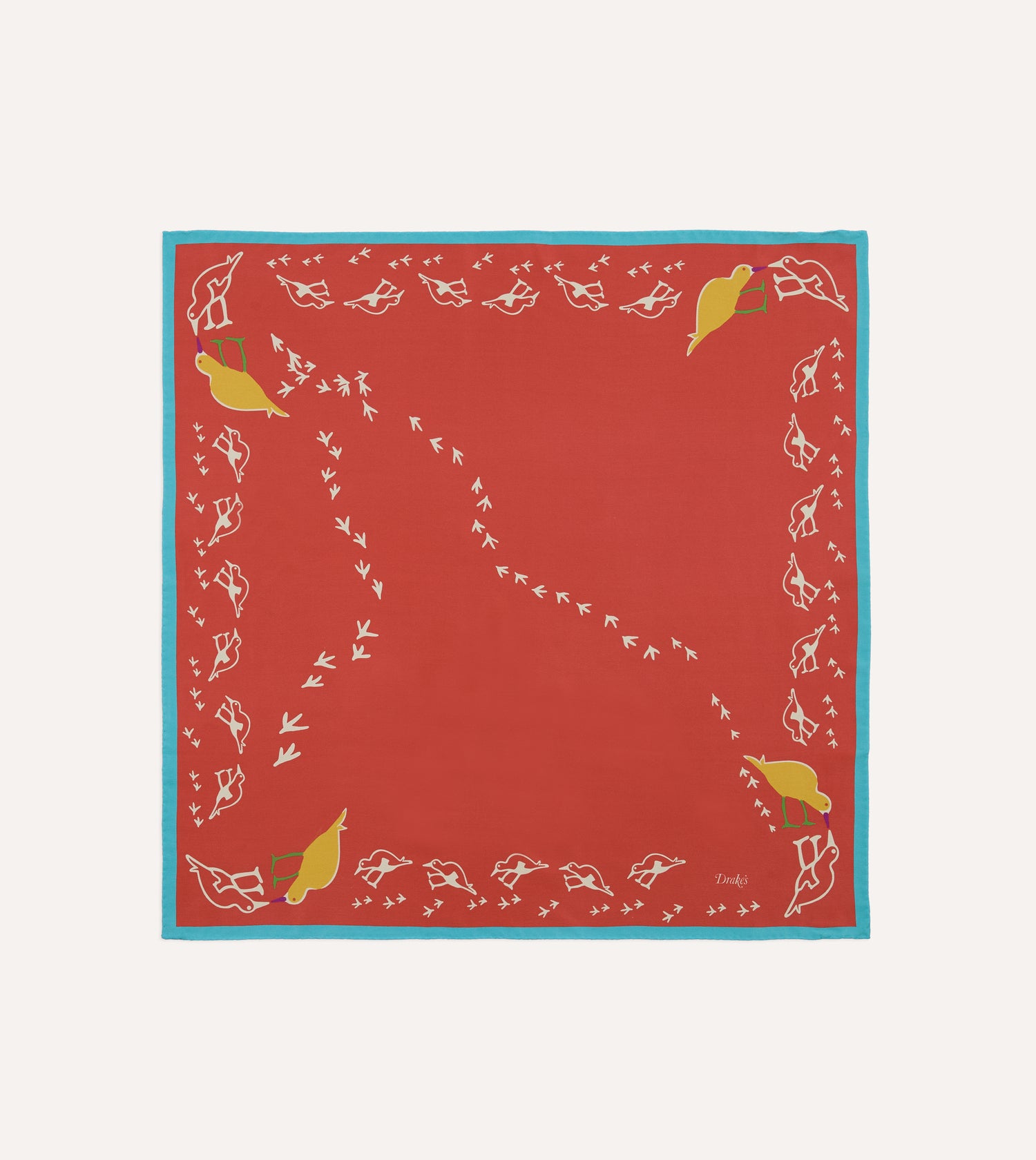 Red Oyster Catcher Print Silk Bandana