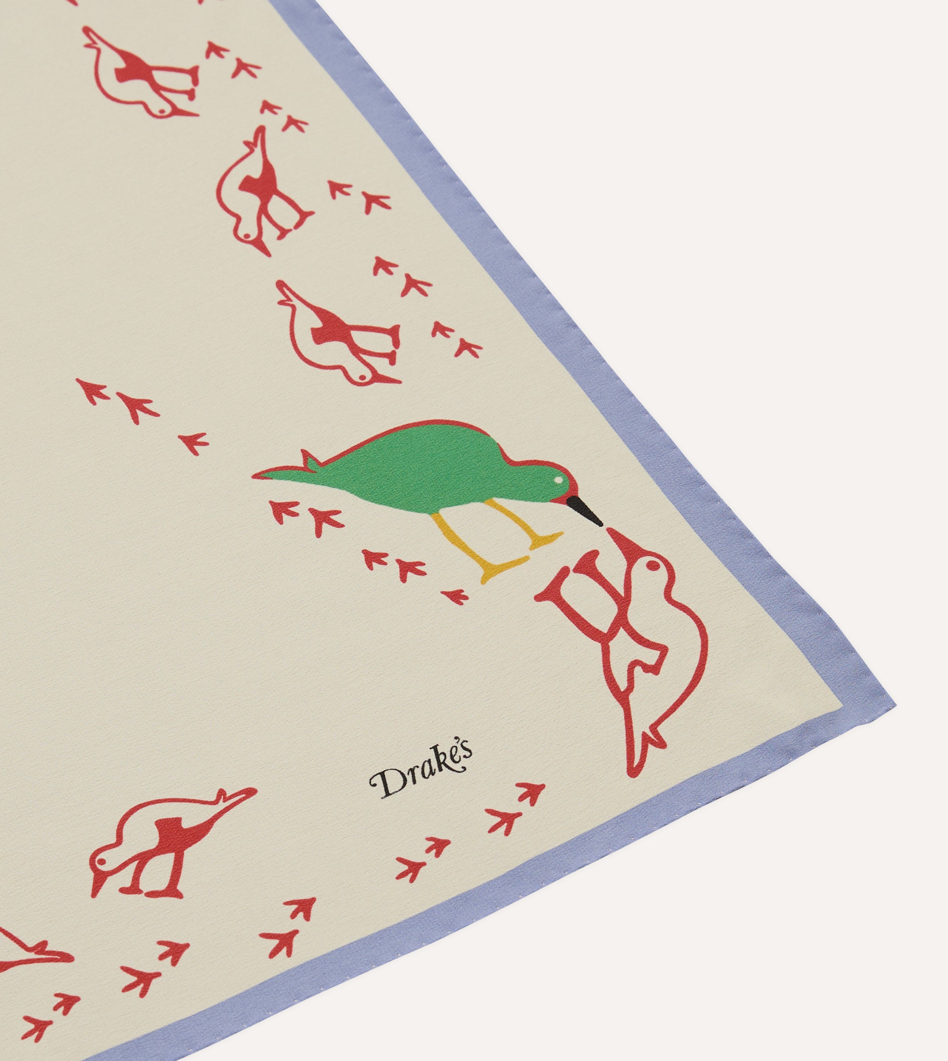 Ecru Oyster Catcher Print Silk Bandana
