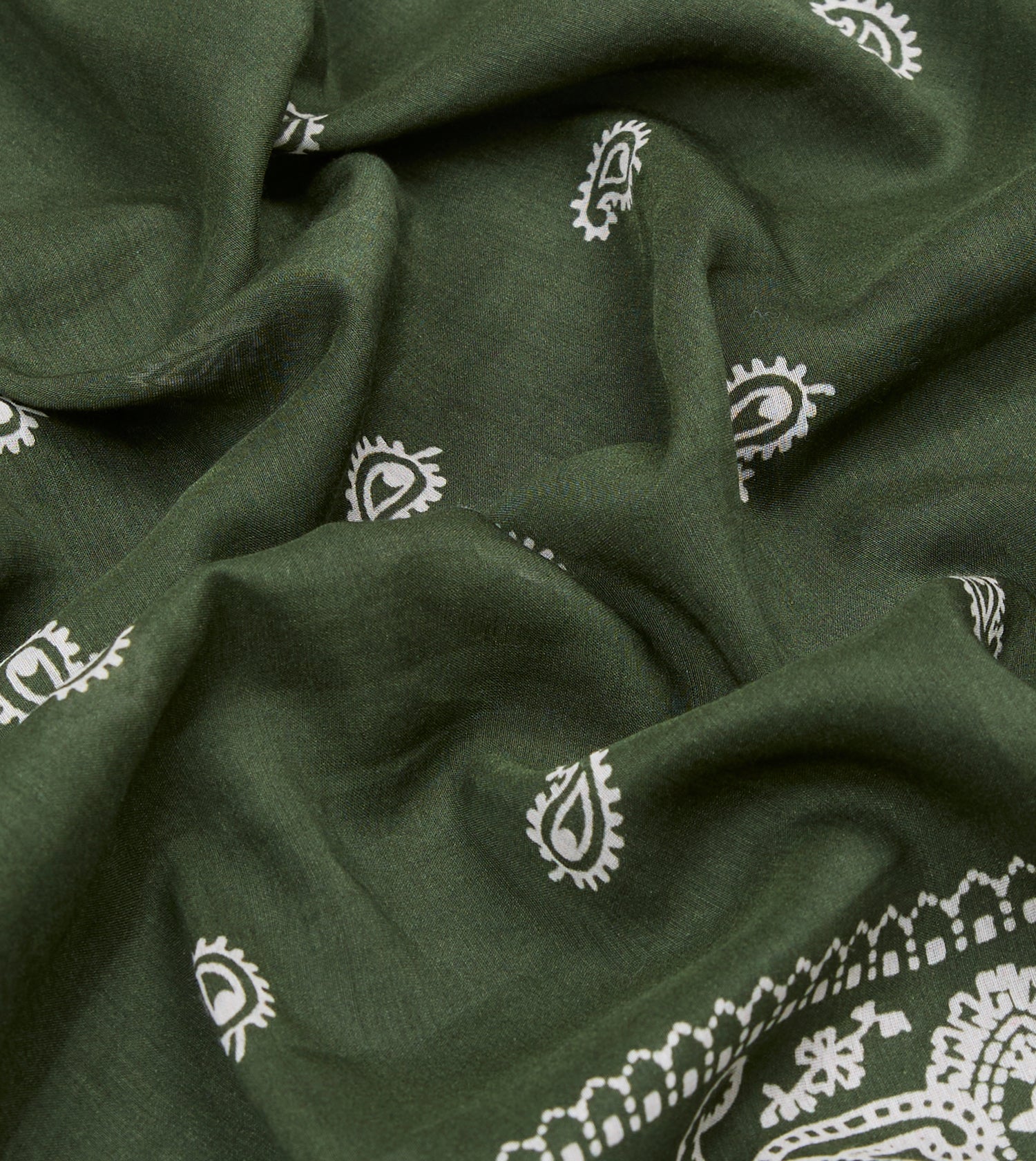 Olive Paisley Cotton-Silk Bandana