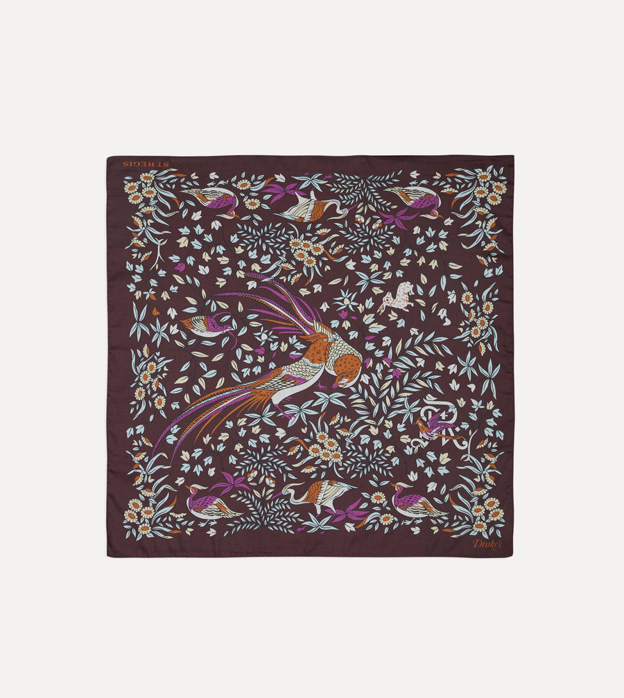 Drake’s for St. Regis Birds of Paradise Print Cotton-Silk Bandana