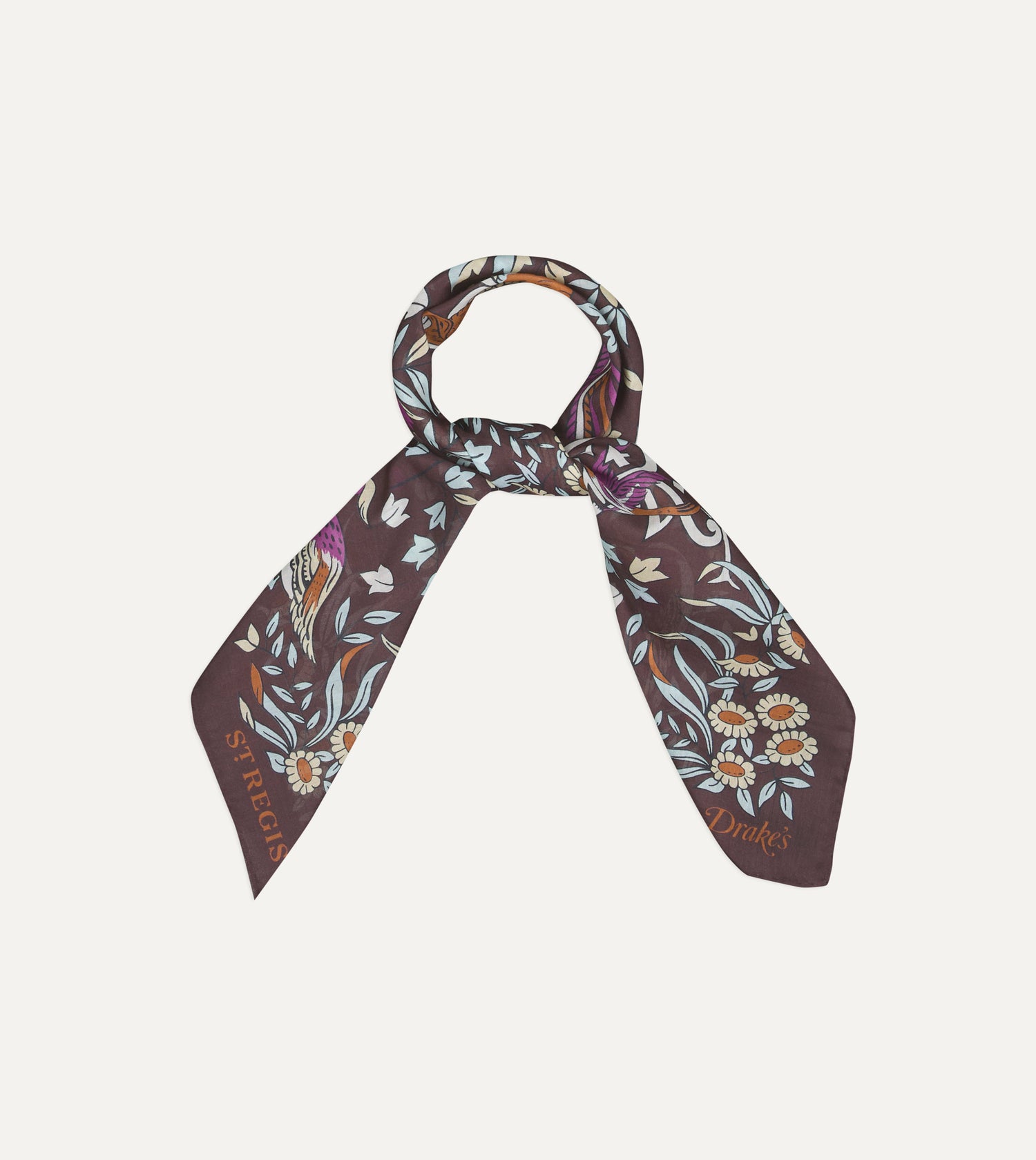 Drake’s for St. Regis Birds of Paradise Print Cotton-Silk Bandana