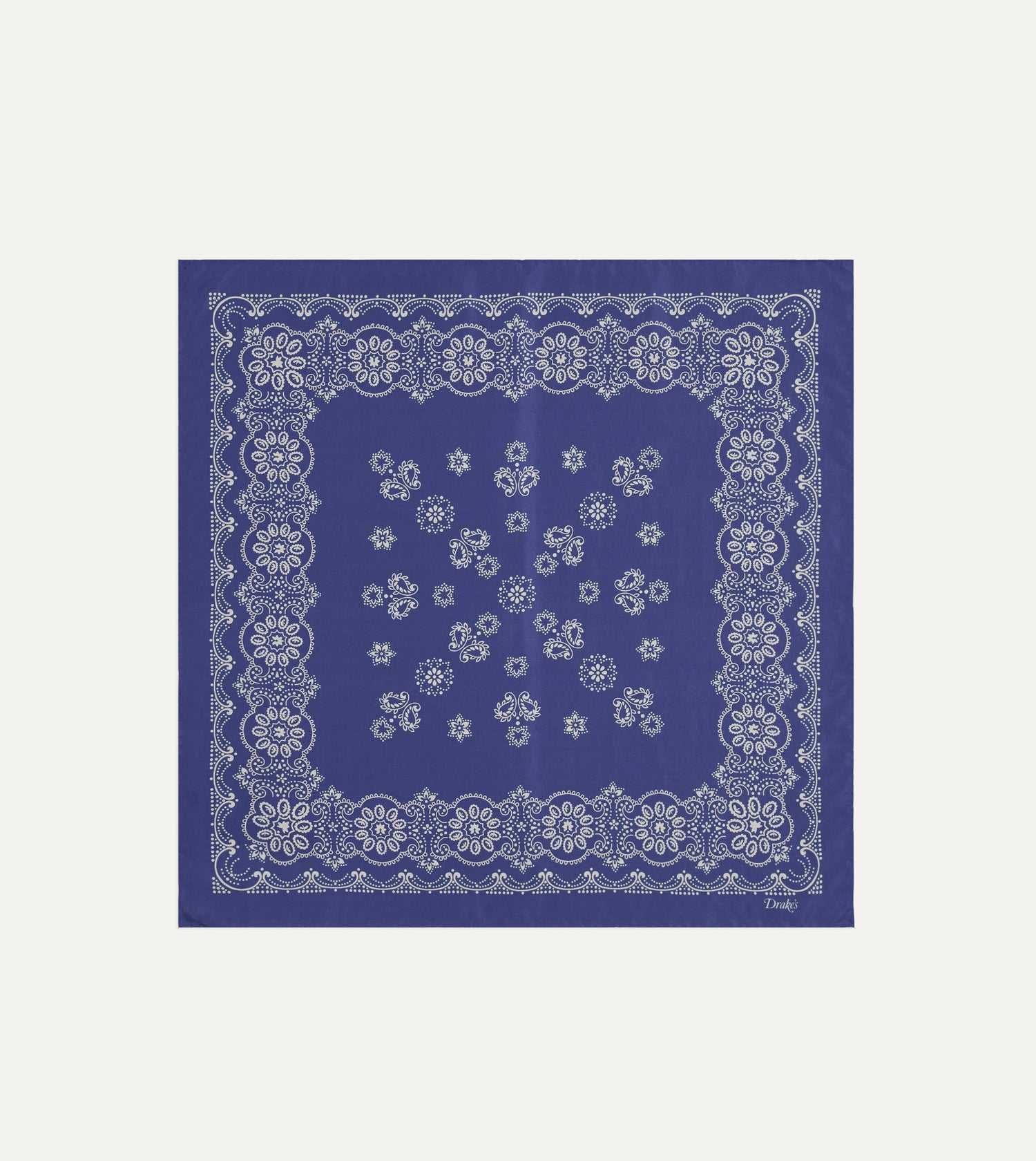 Blue Traditional Print Silk Bandana