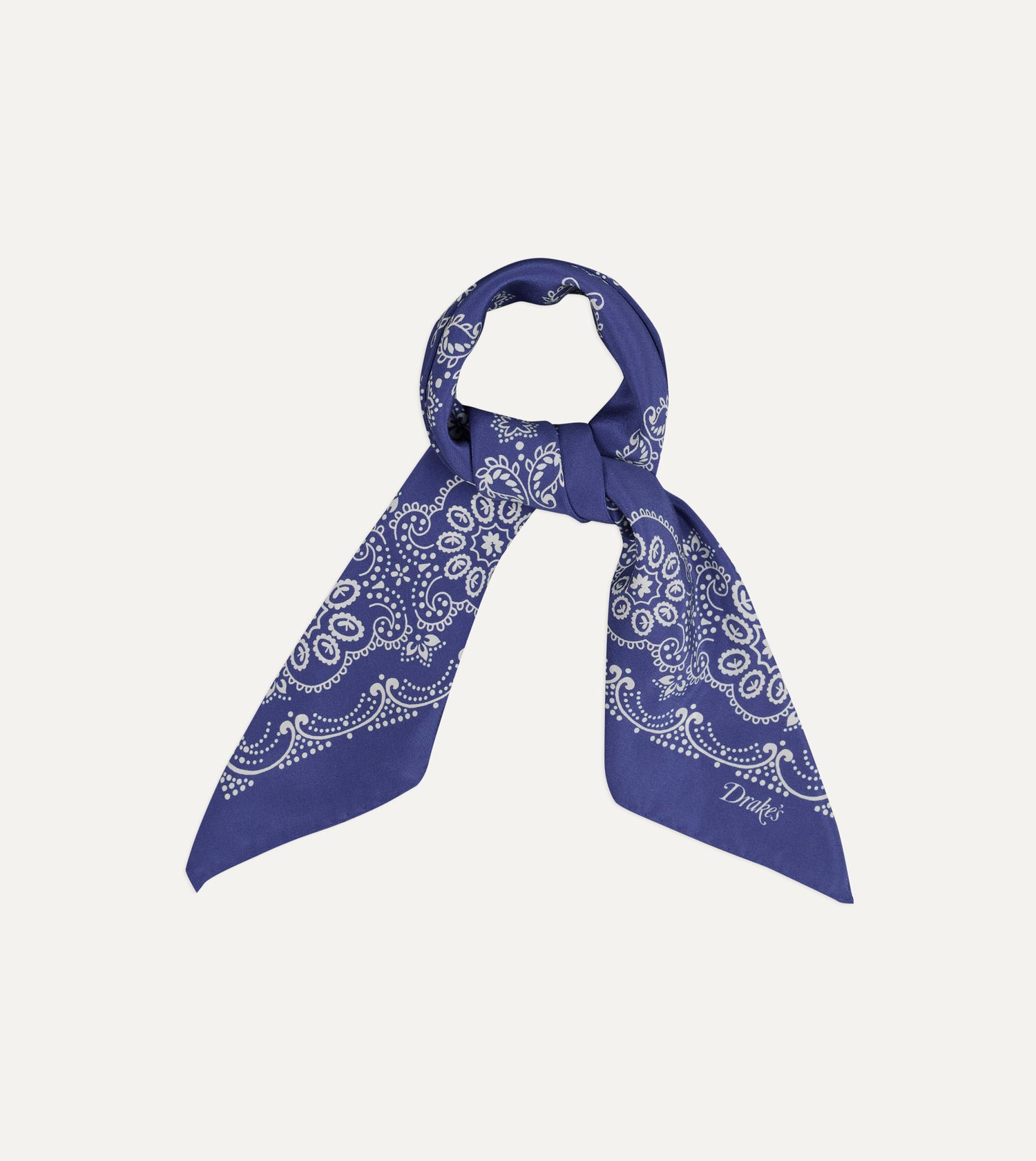 Blue Traditional Print Silk Bandana