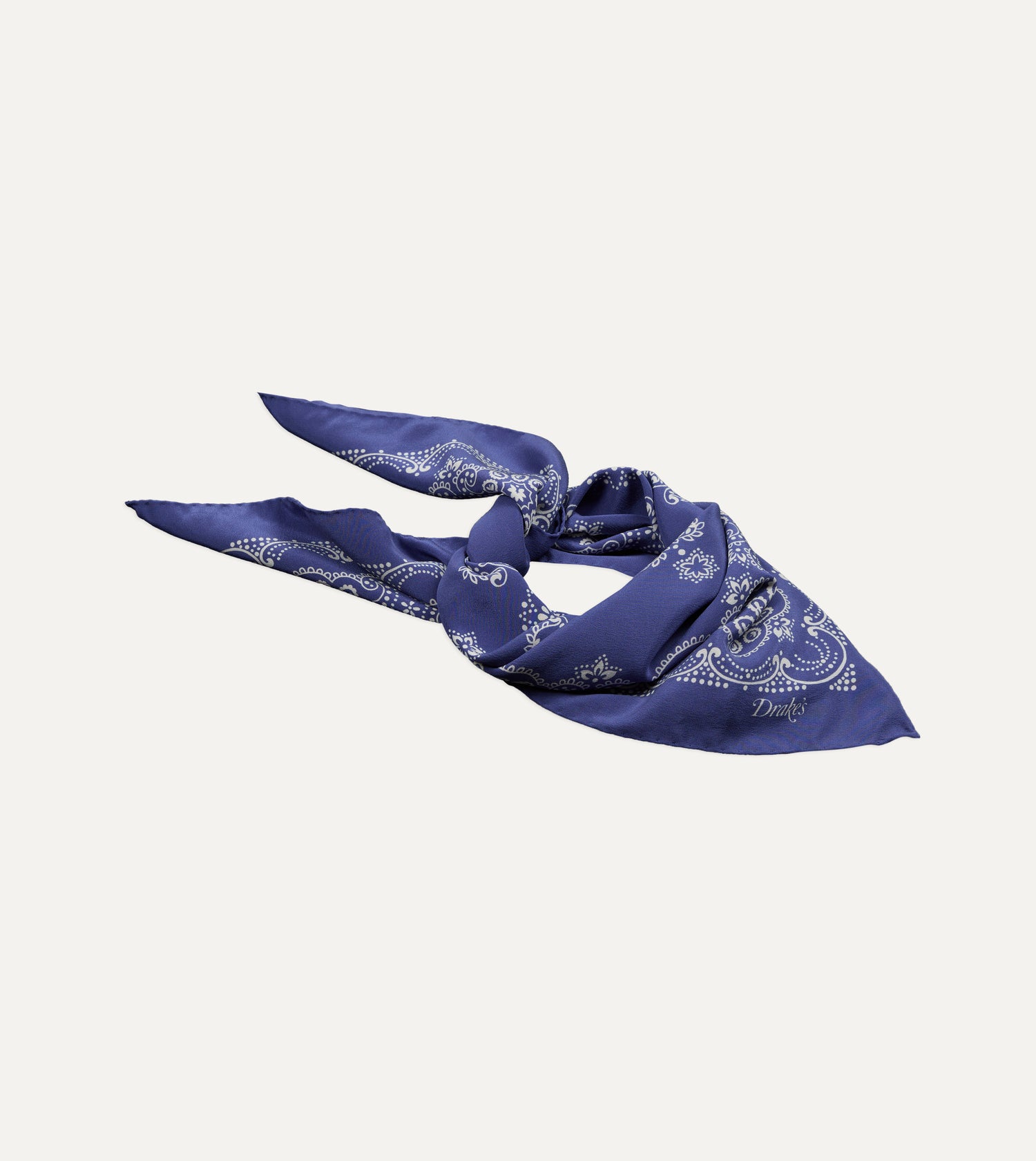 Blue Traditional Print Silk Bandana
