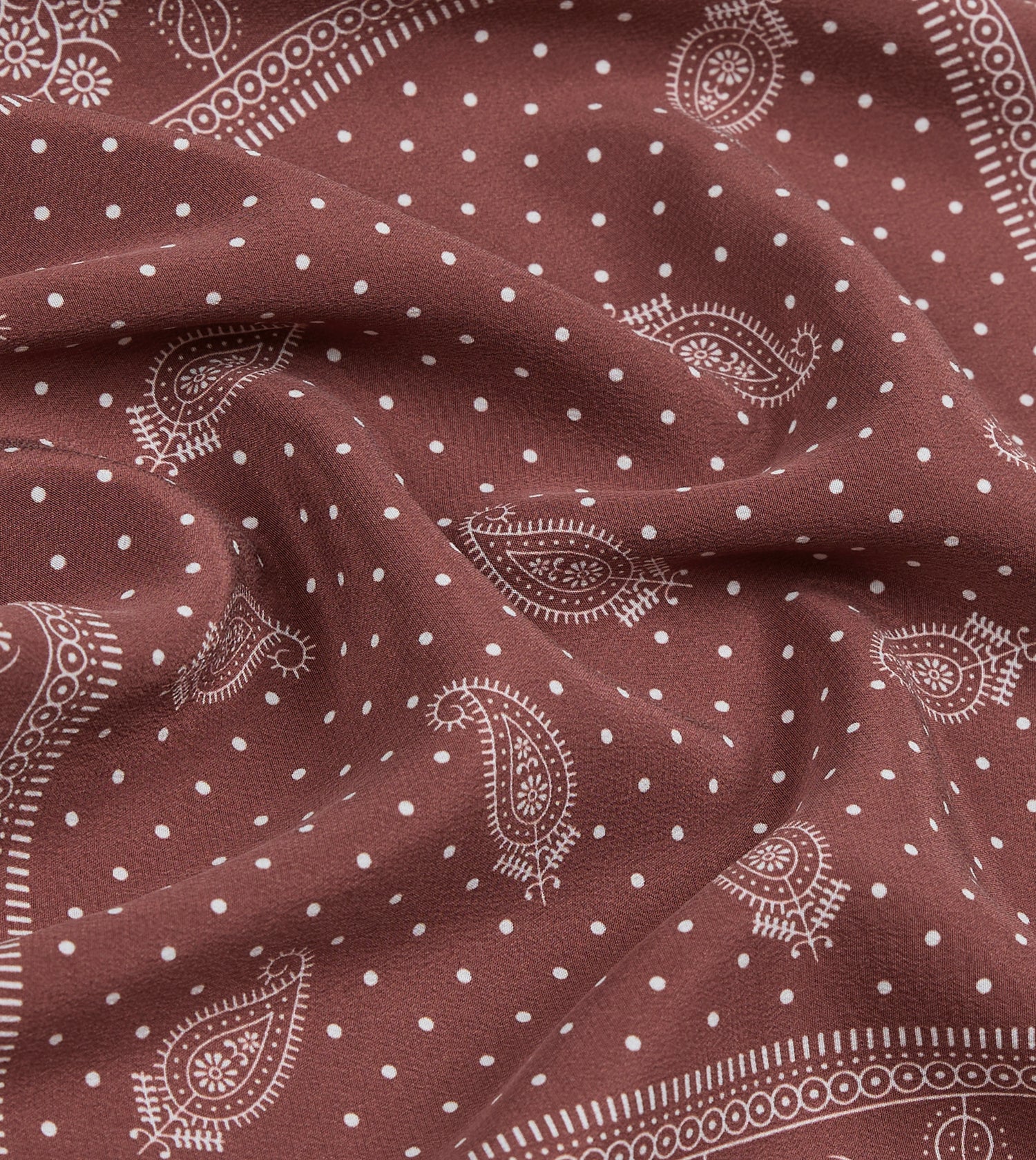 Red Paisley Spot Print Silk Pocket Square