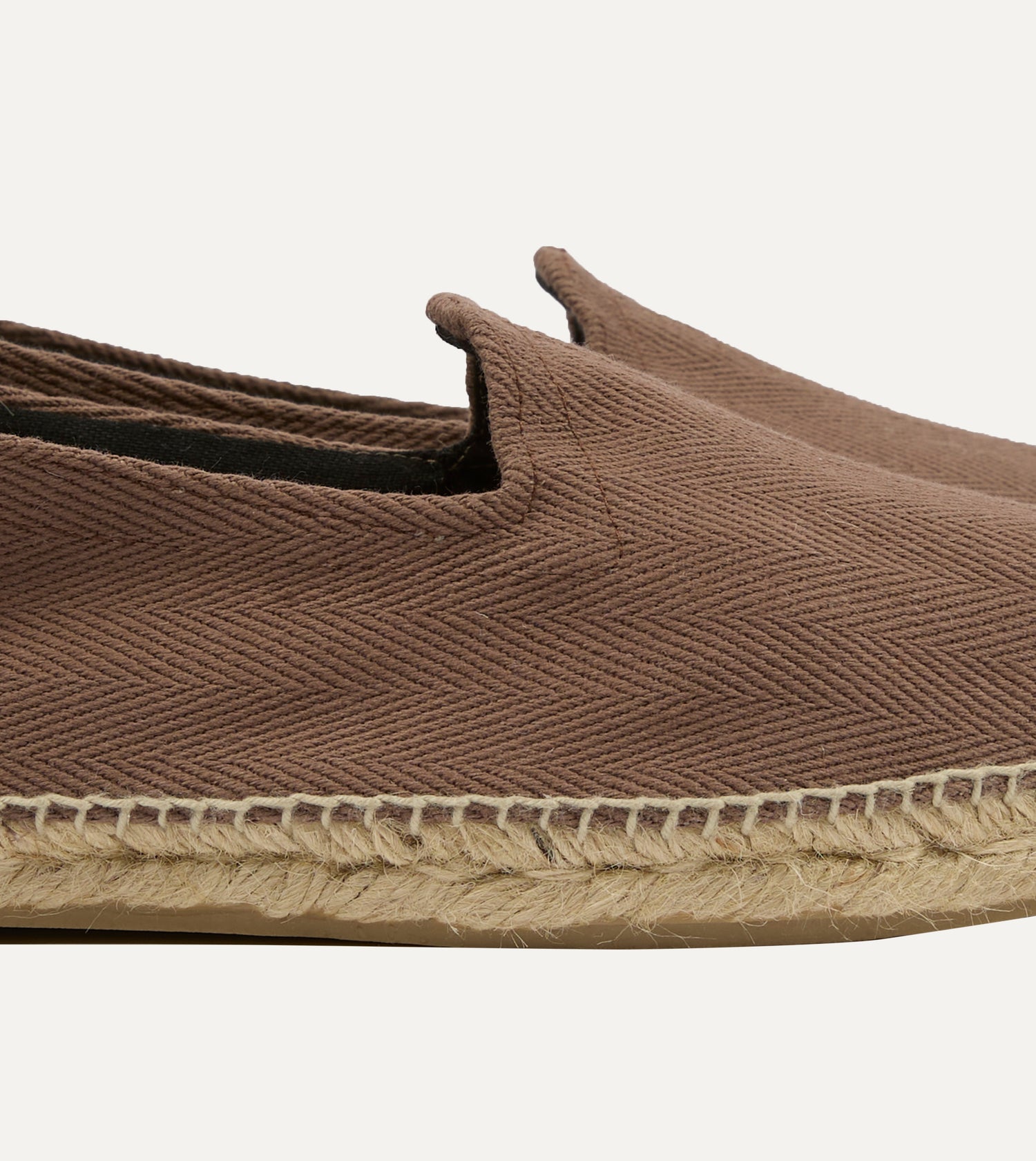 Taupe Herringbone Cotton Espadrilles