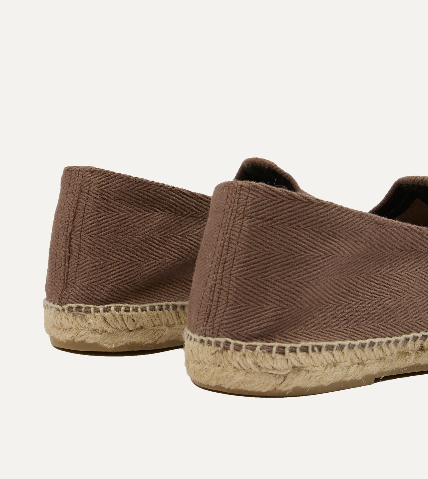 Taupe Herringbone Cotton Espadrilles