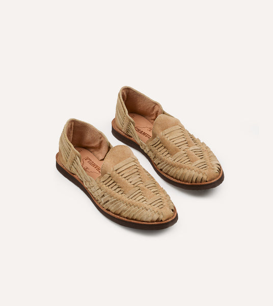 Chamula Khaki Suede Cancun Woven Sandal – Drakes US