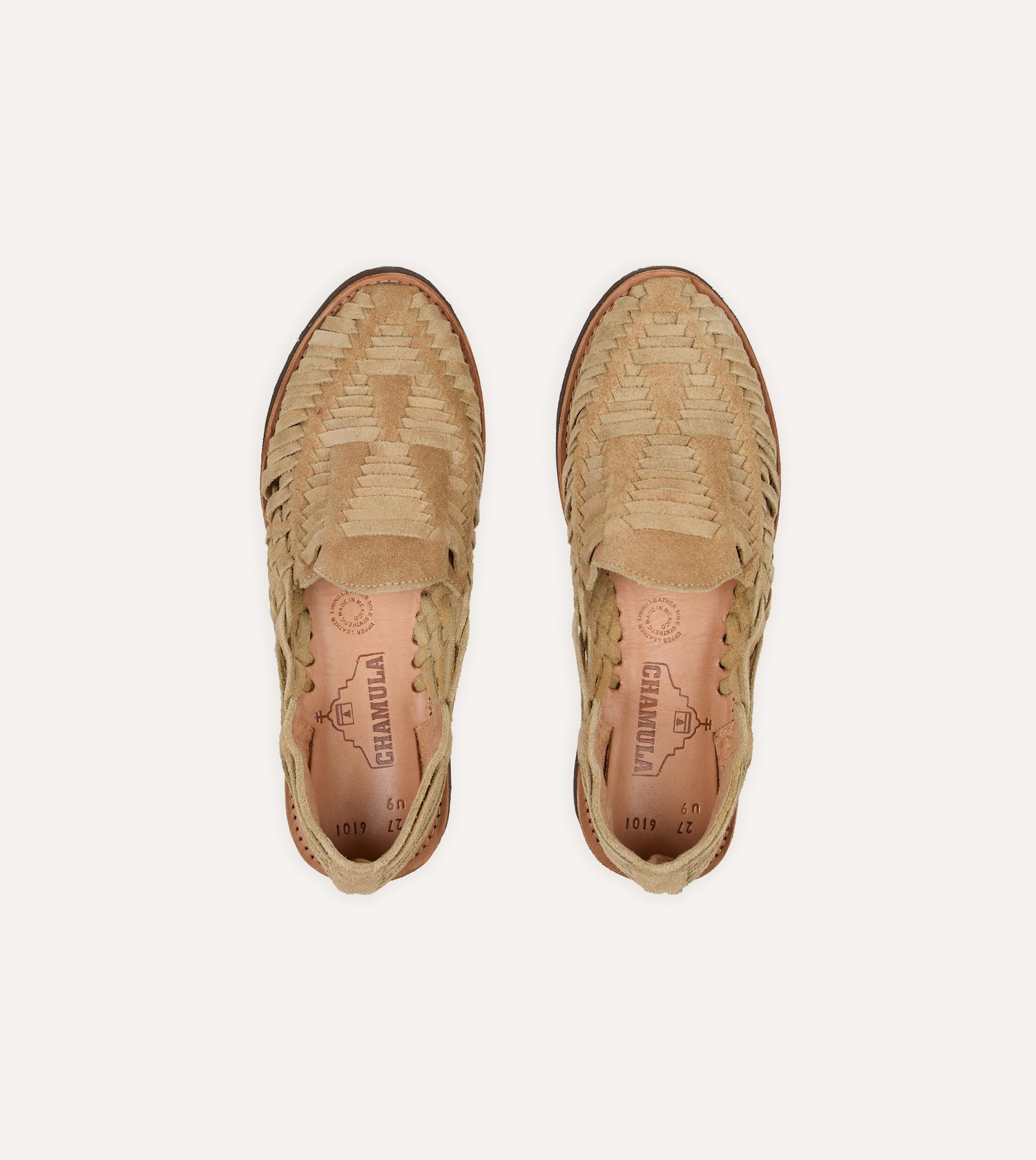 Chamula Khaki Suede Cancun Woven Sandal