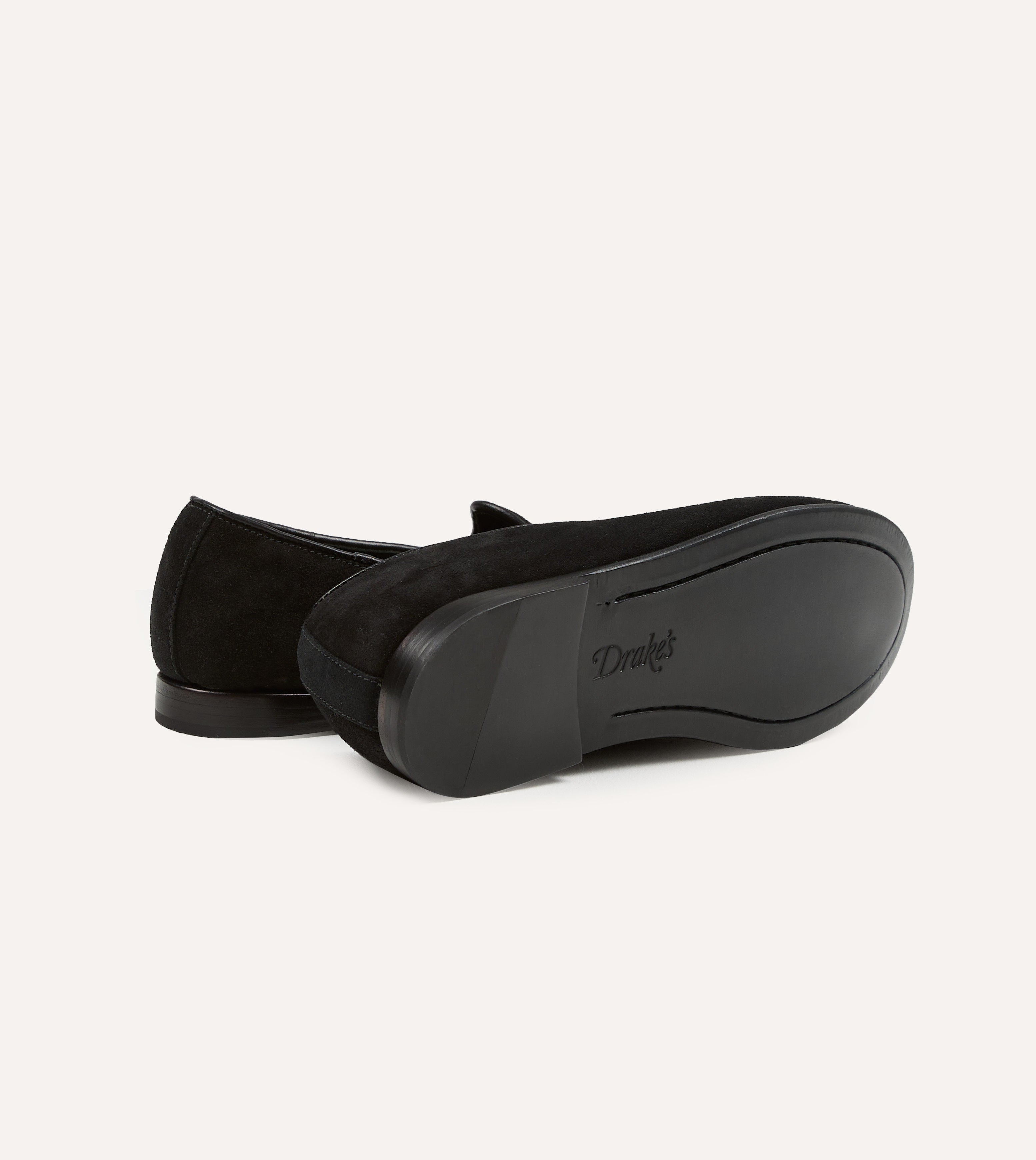 Sabah for Drake's Black Suede Bolo Shoe