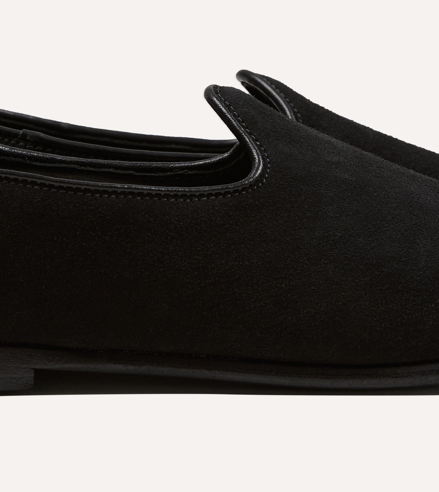 Sabah for Drake's Black Suede Bolo Shoe