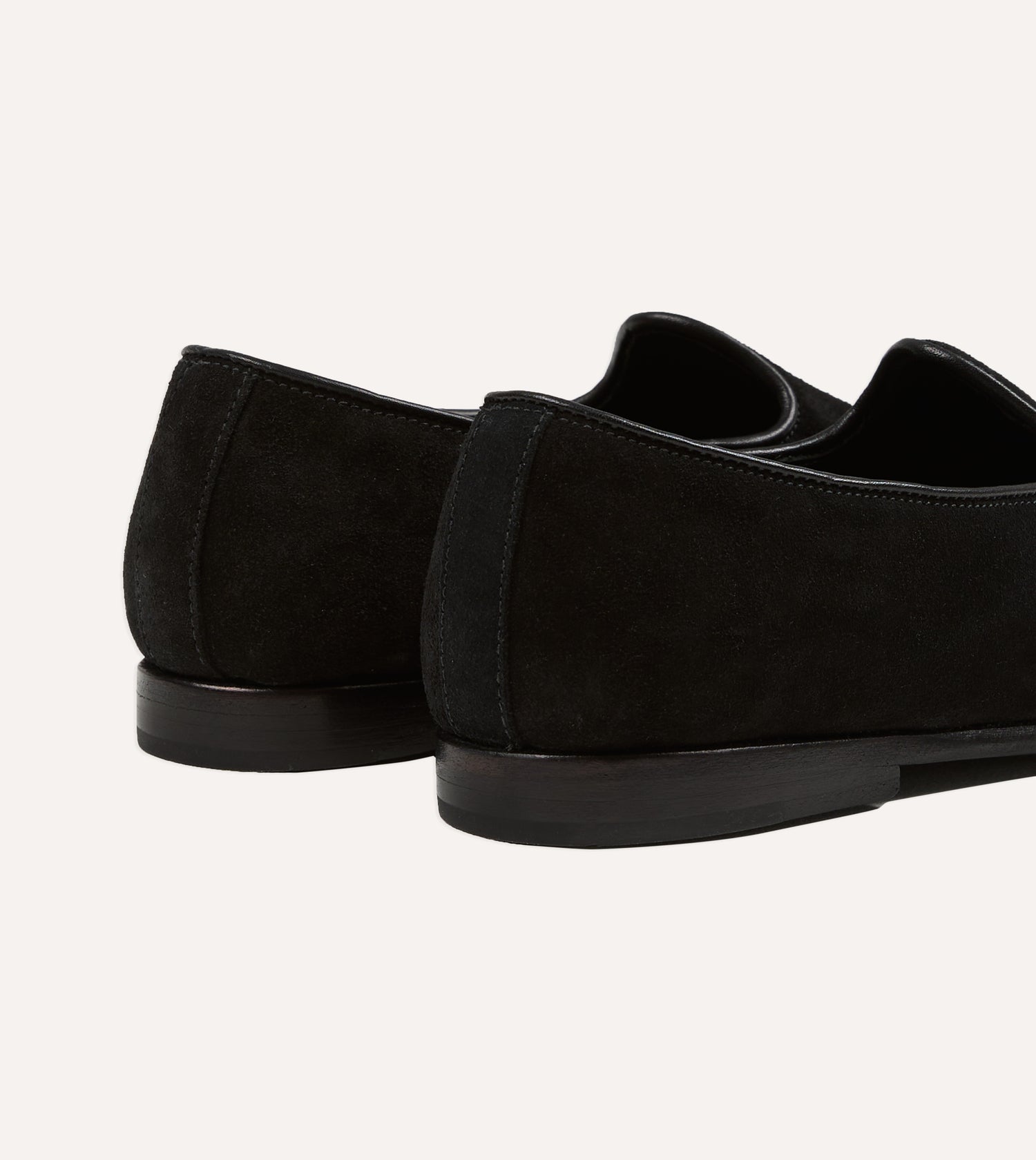 Sabah for Drake's Black Suede Bolo Shoe
