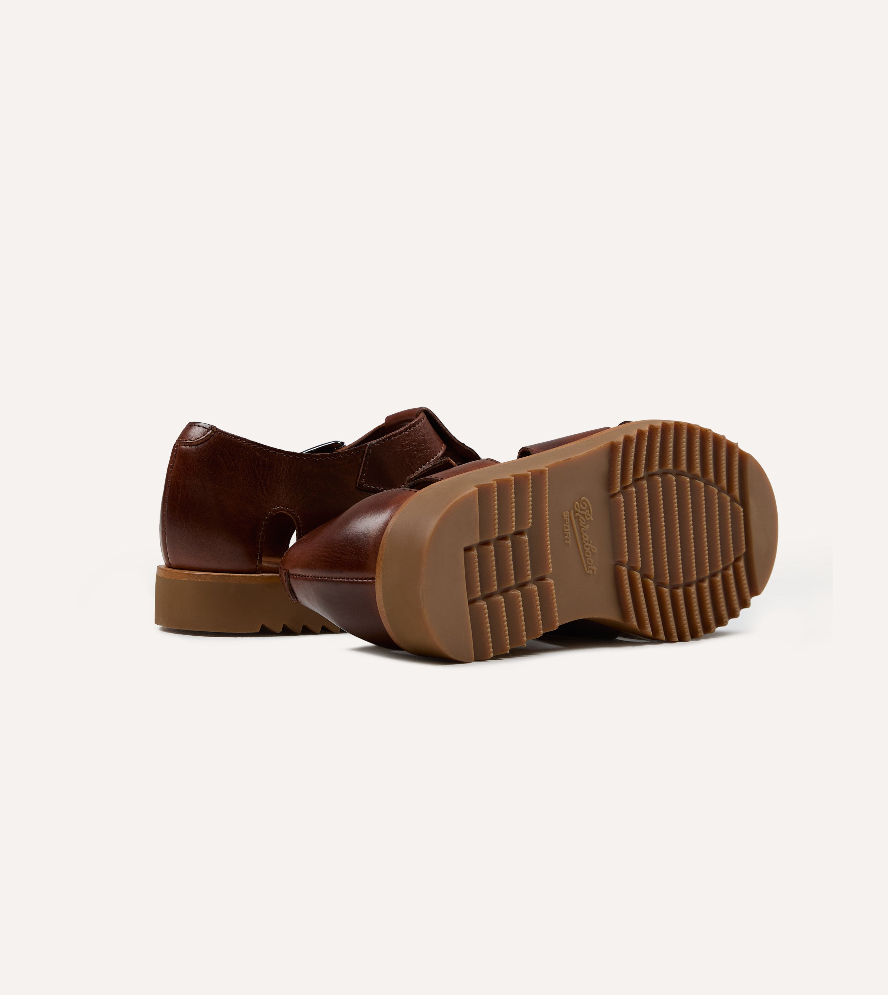 Paraboot Pacific Marron Brown Leather Sandal – Drakes US