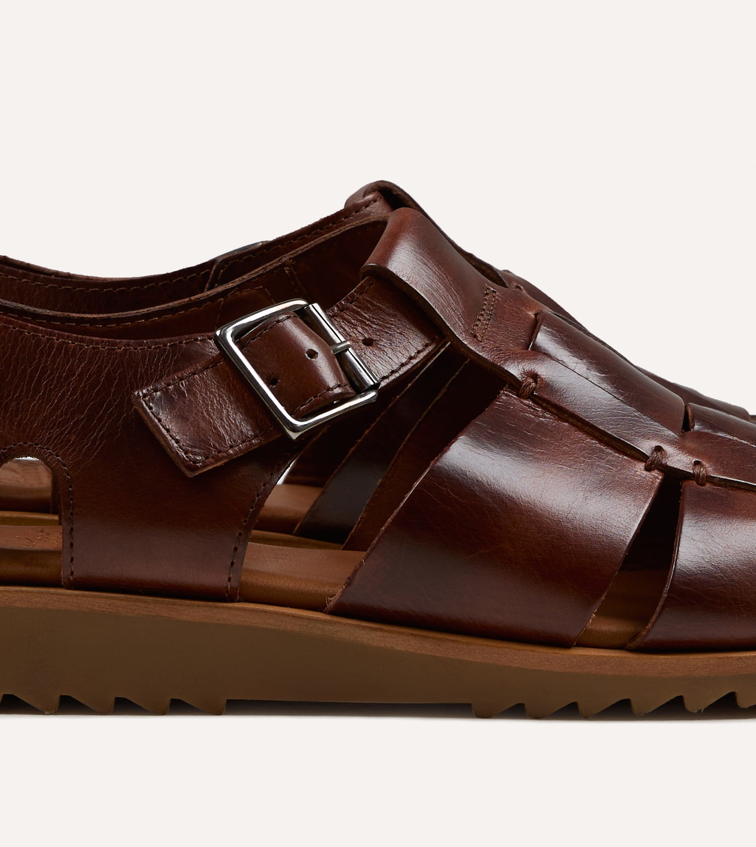 Paraboot Pacific Marron Brown Leather Sandal