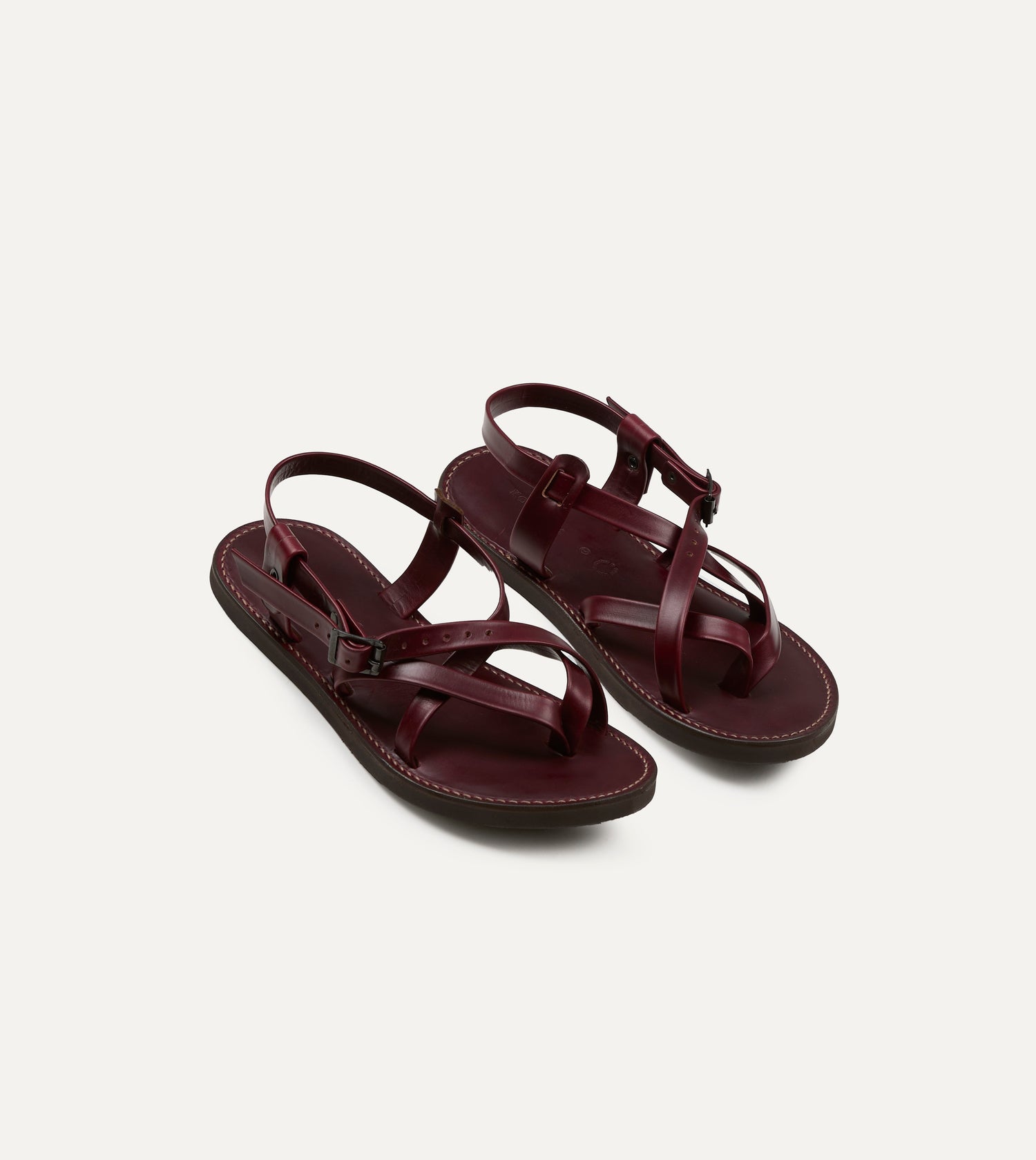 Kovalam Burgundy Leather One Strap Sandal