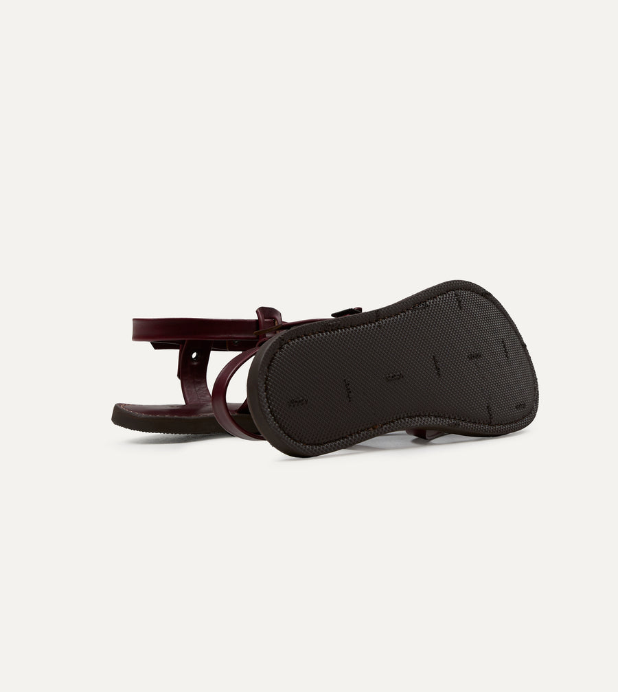 Kovalam Burgundy Leather One Strap Sandal