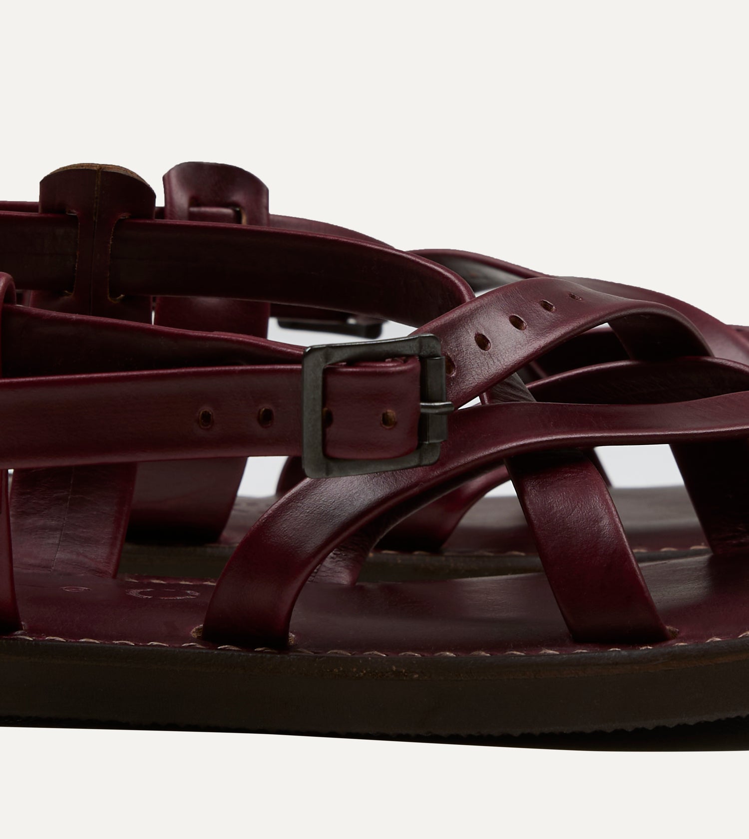 Kovalam Burgundy Leather One Strap Sandal