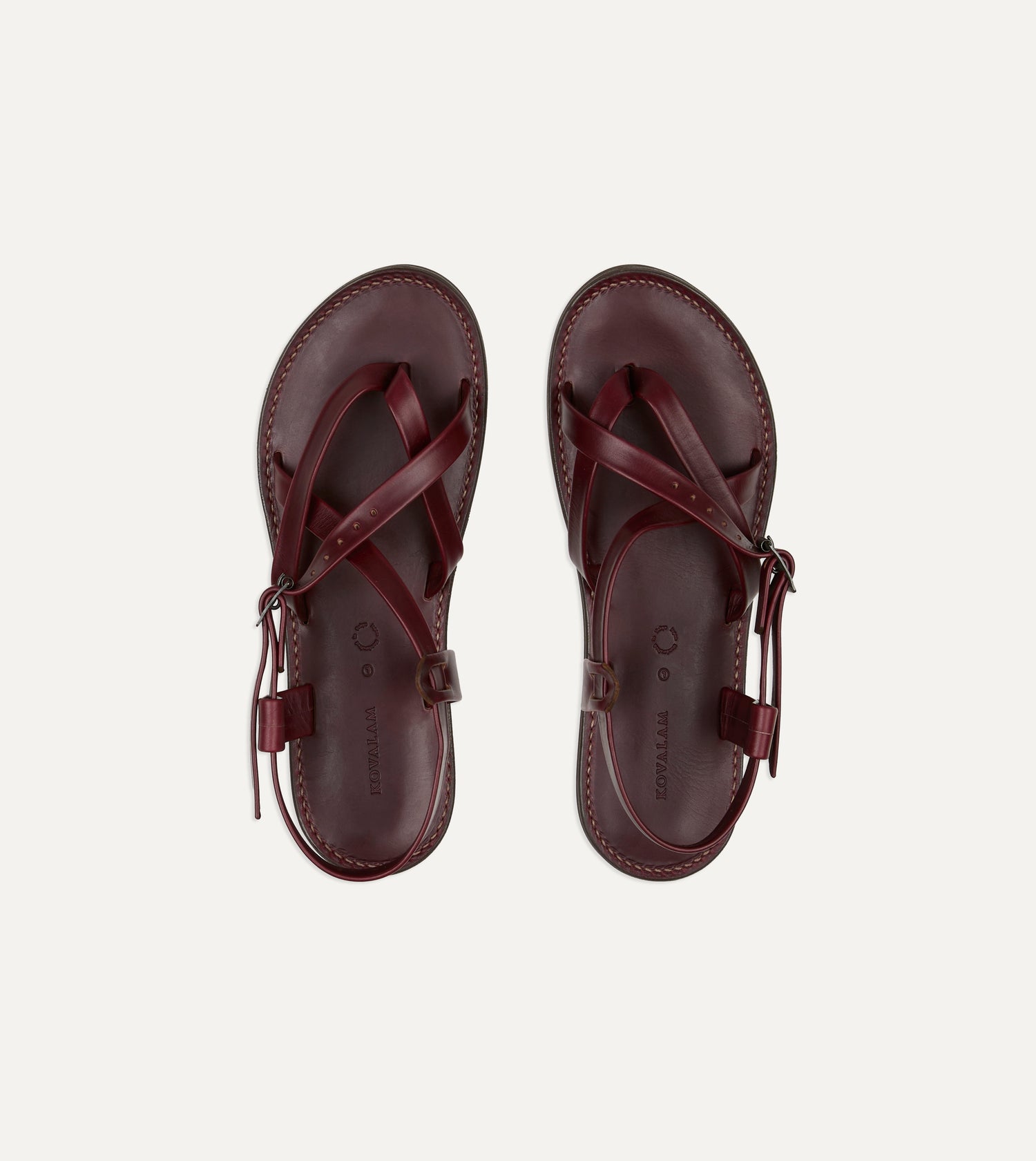 Kovalam Burgundy Leather One Strap Sandal
