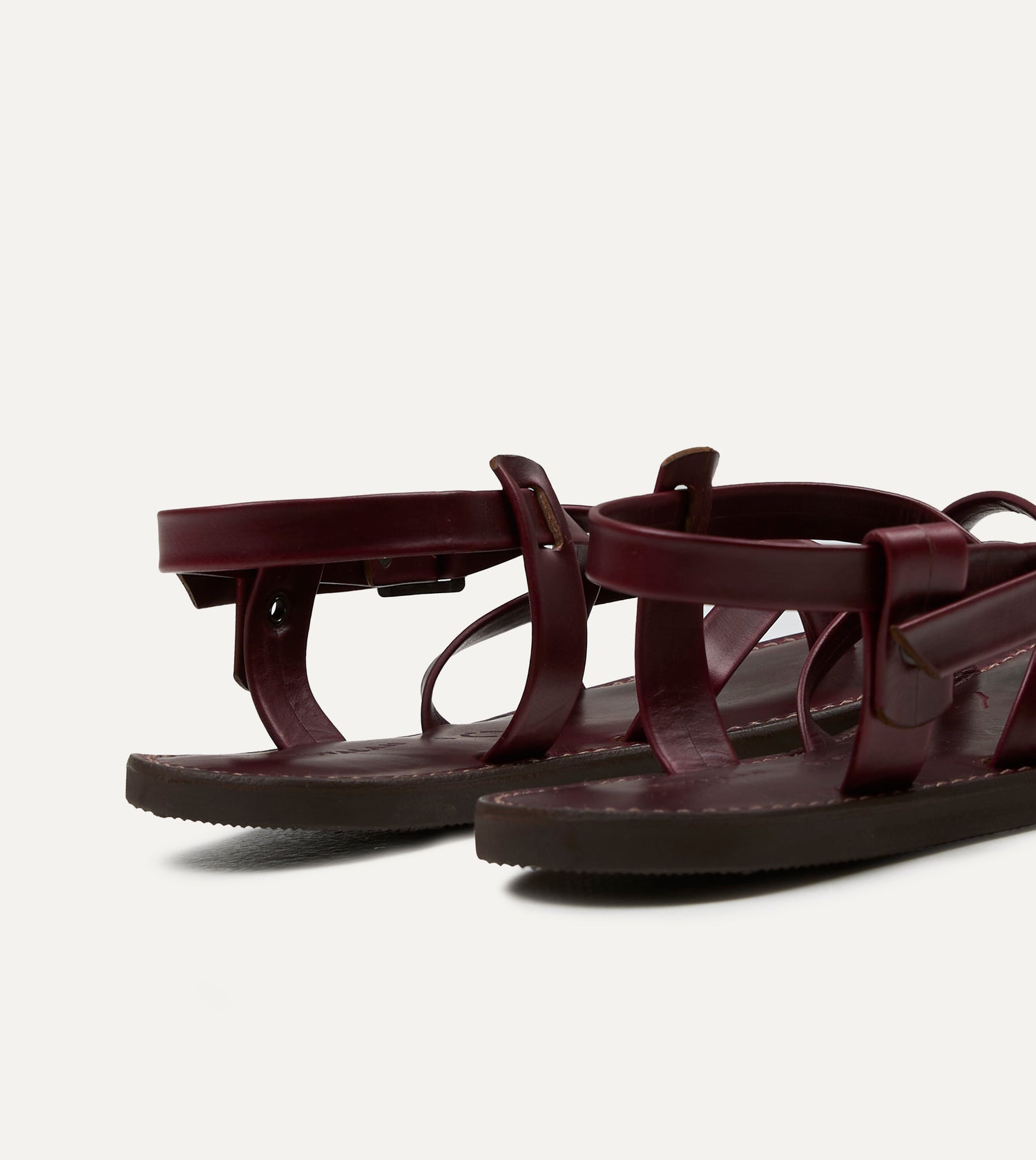 Kovalam Burgundy Leather One Strap Sandal