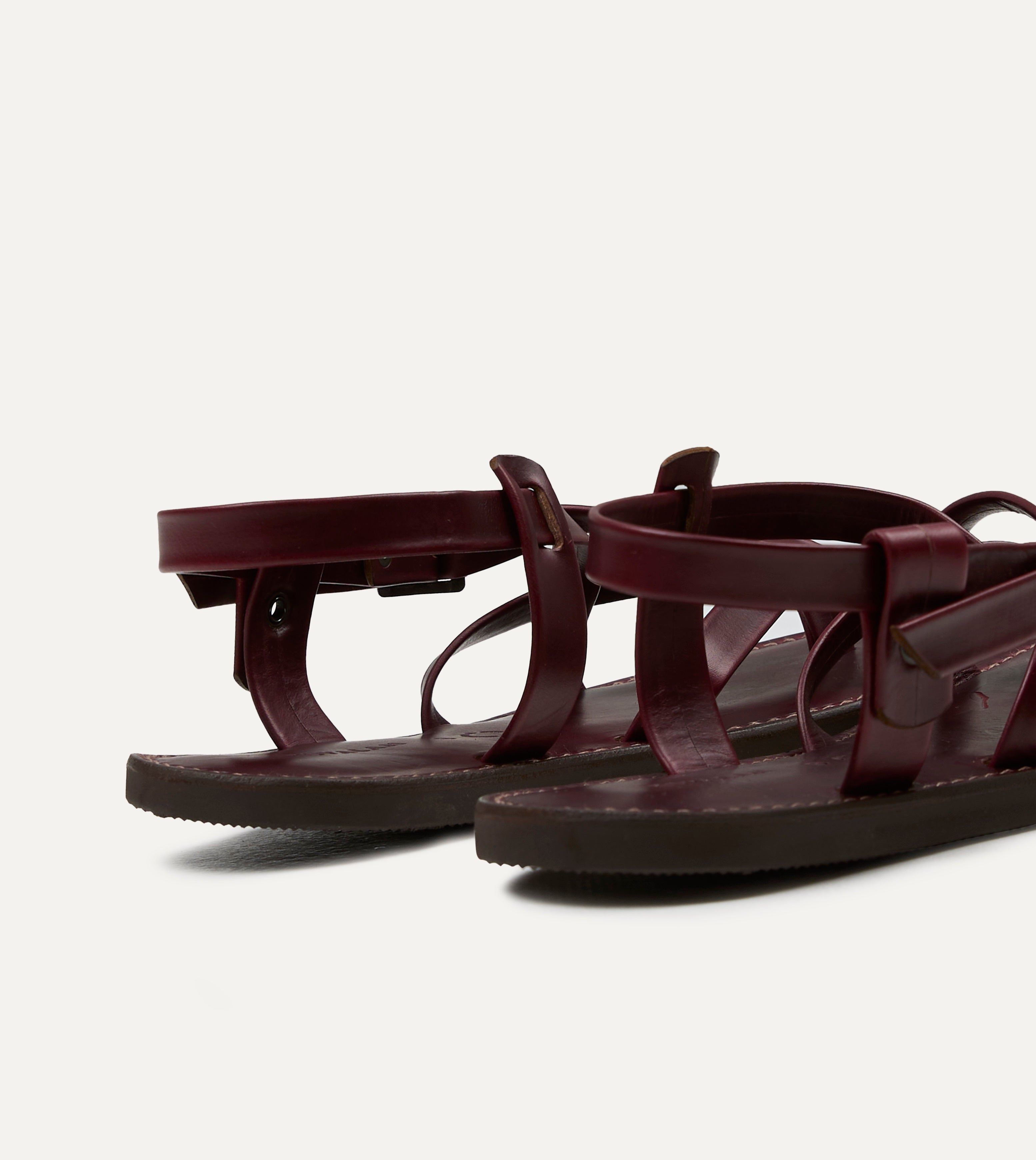 Kovalam Burgundy Leather One Strap Sandal