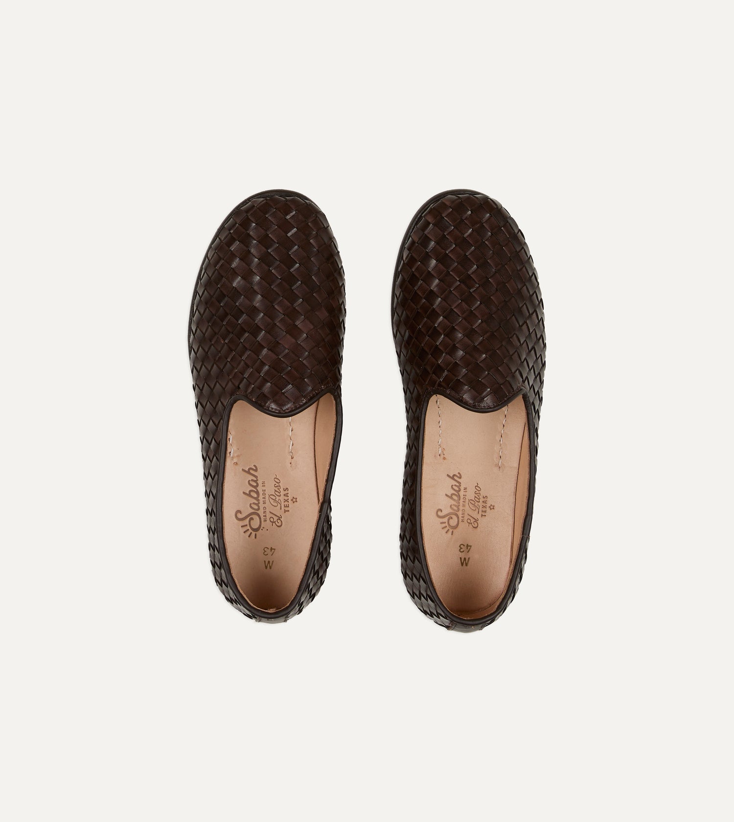 Sabah for Drake's Brown Woven Leather Bolo Shoe