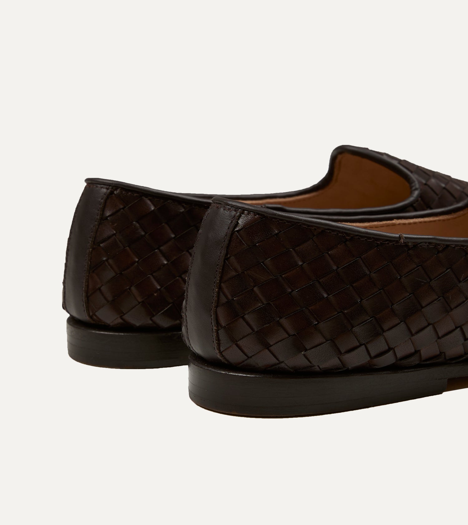 Sabah for Drake's Brown Woven Leather Bolo Shoe
