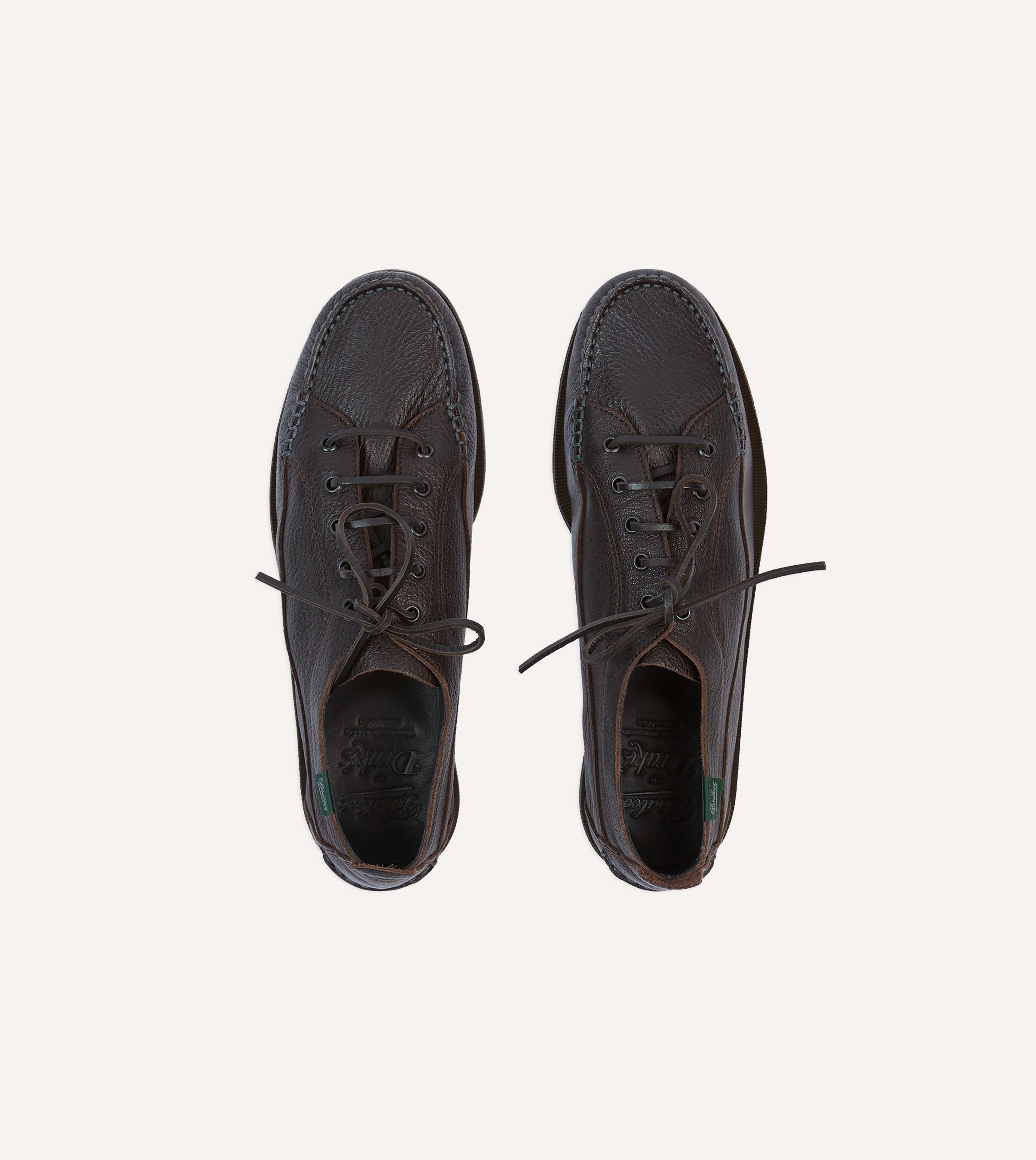 Paraboot for Drake's Malibu Brown Deer Leather Boat Shoe – Drakes US
