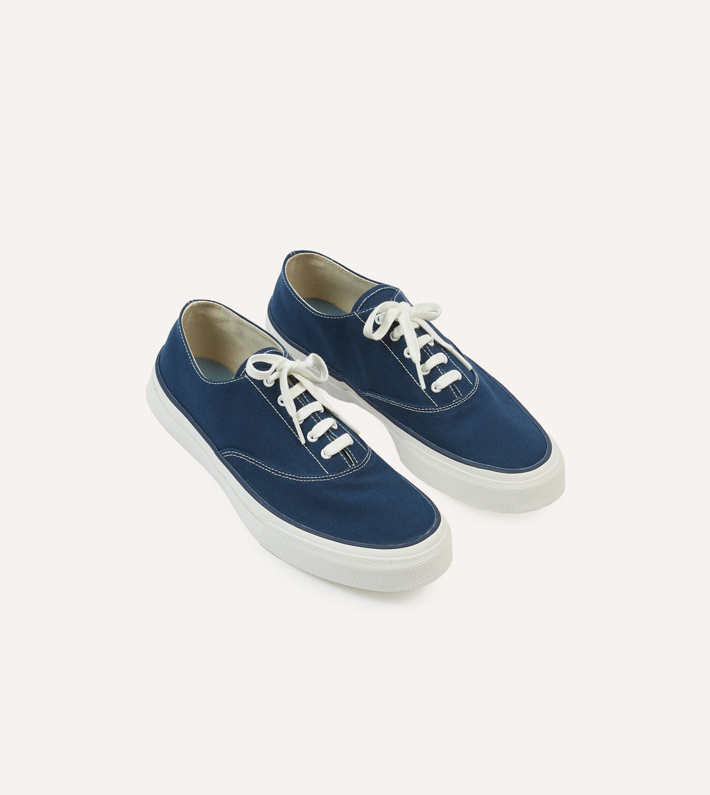 Wakouwa by Anatomica Navy Cotton Canvas Oxford Trainers – Drakes US