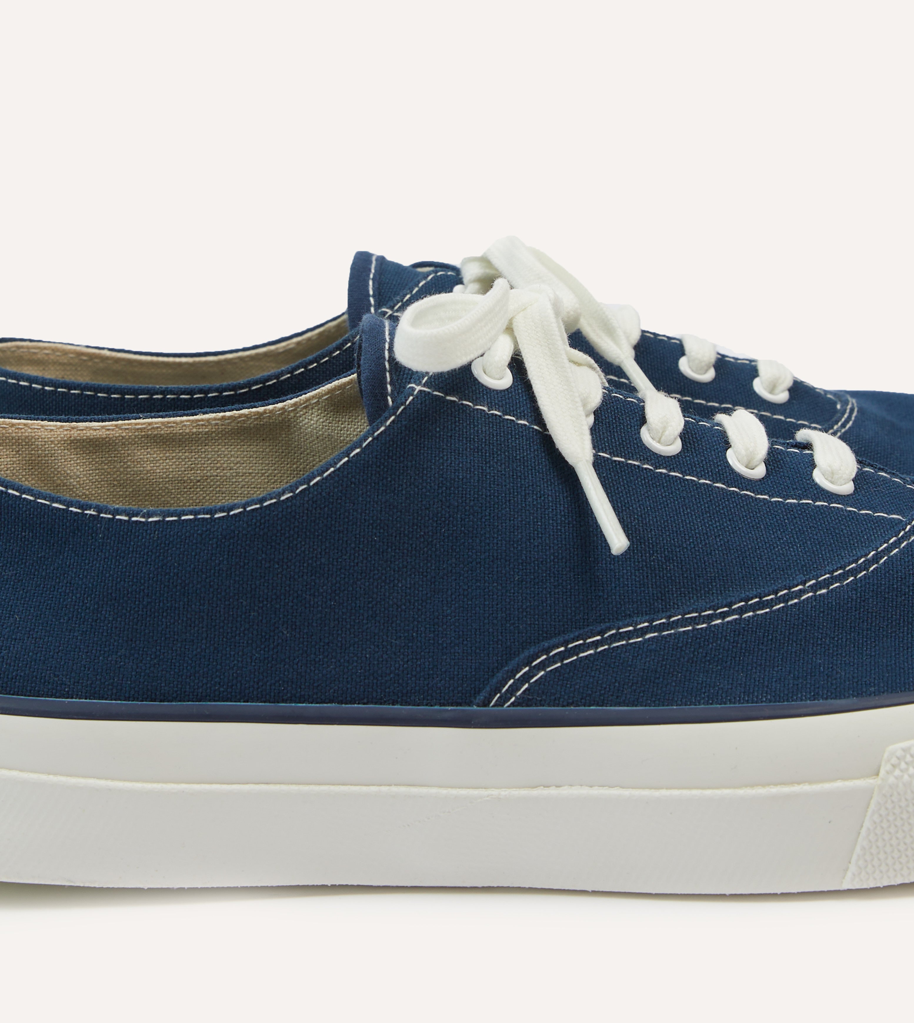 Wakouwa by Anatomica Navy Cotton Canvas Oxford Trainers – Drakes US