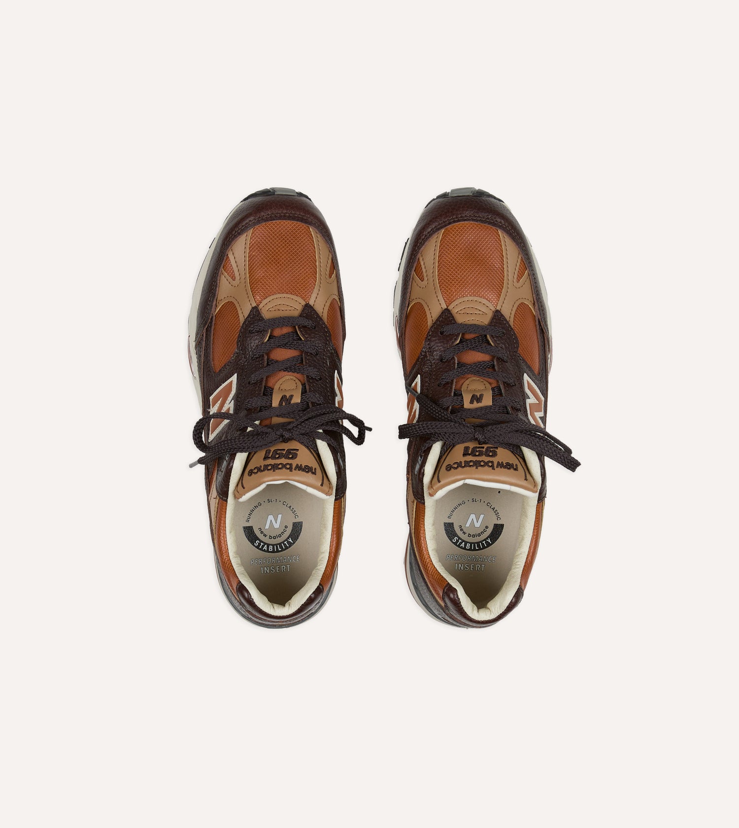 New Balance ‘Luxury Leather’ Chocolate Plum and Caramel Made in UK 991v1 Trainers