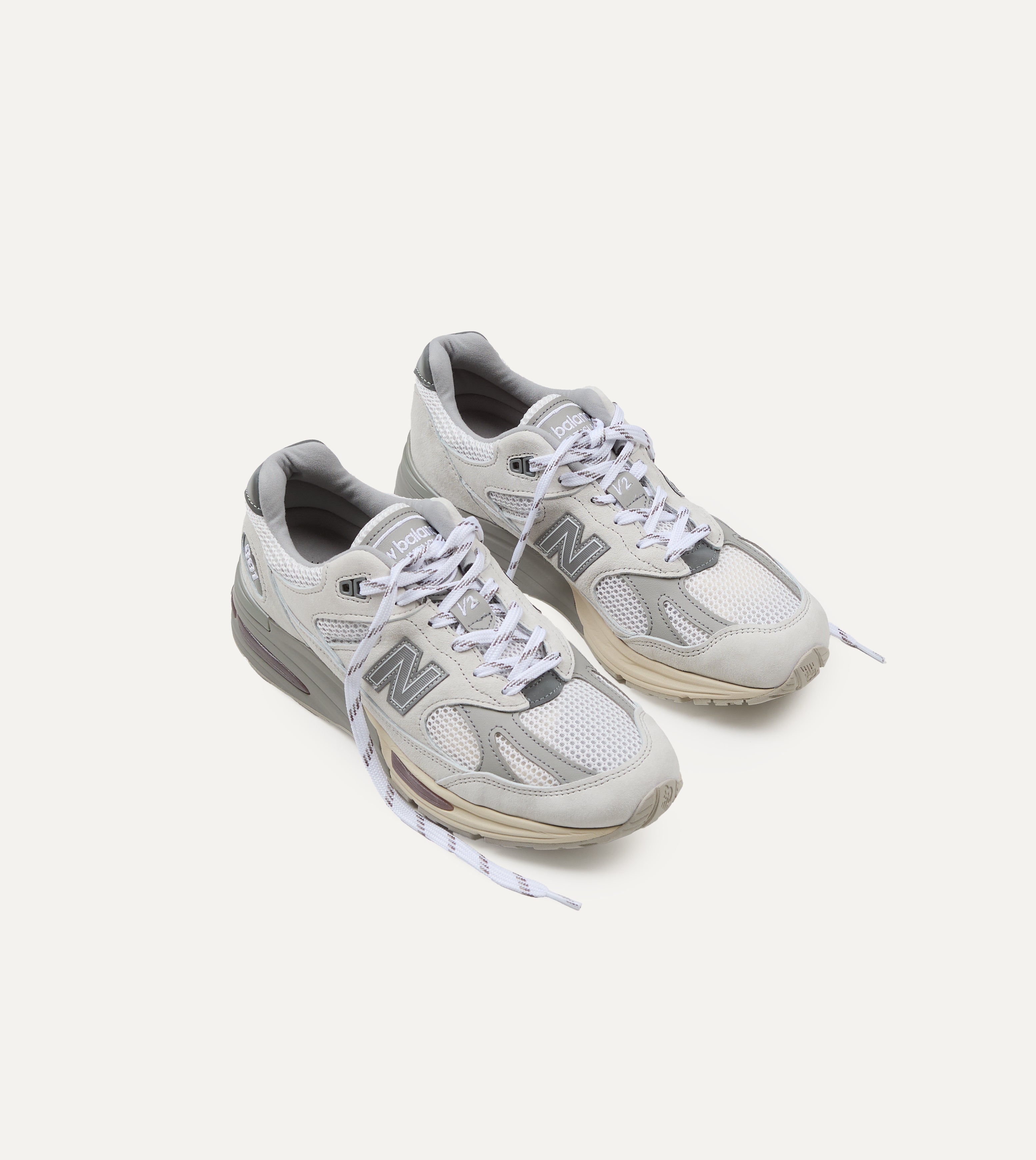 New Balance 'Elevated Essentials' Wind Chime and Brilliant White Made in UK 991v2 Trainers