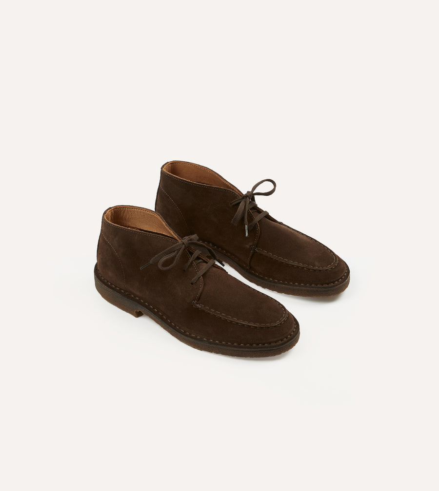 Crosby Moc-Toe Chukka Boot Brown Suede – Drakes US