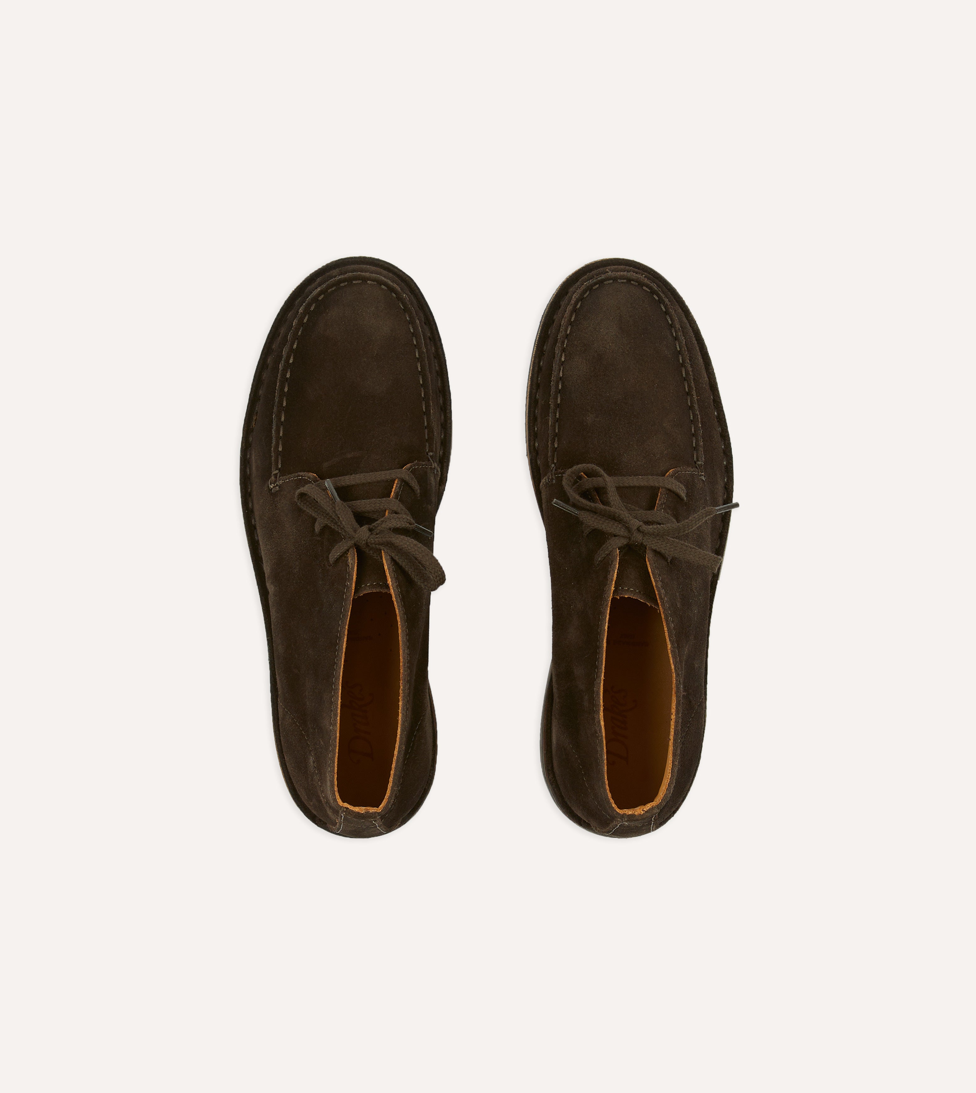 Crosby Moc-Toe Chukka Boot Dark Brown Roughout Suede with Rubber