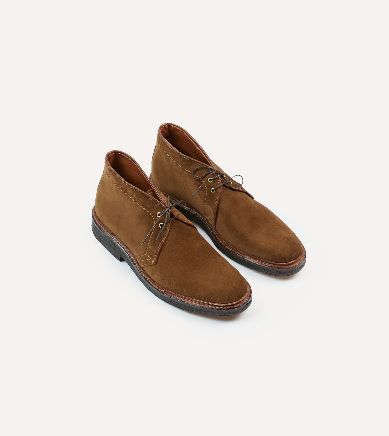 Alden for Drake's Tobacco Suede Chukka Boot with Double Crepe Sole