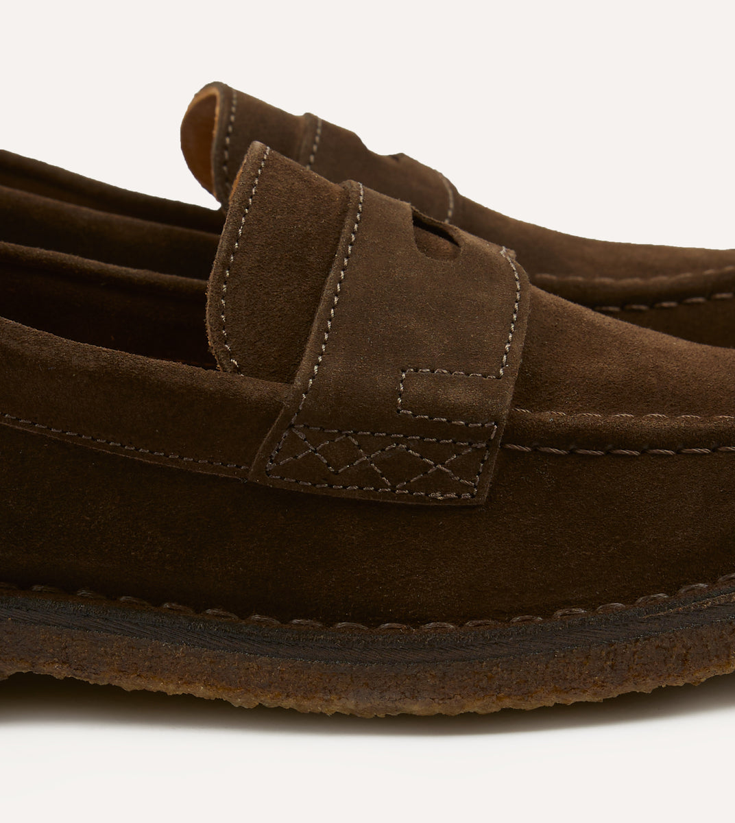 Brown Suede Canal Penny Loafer with Crepe Sole – Drakes US