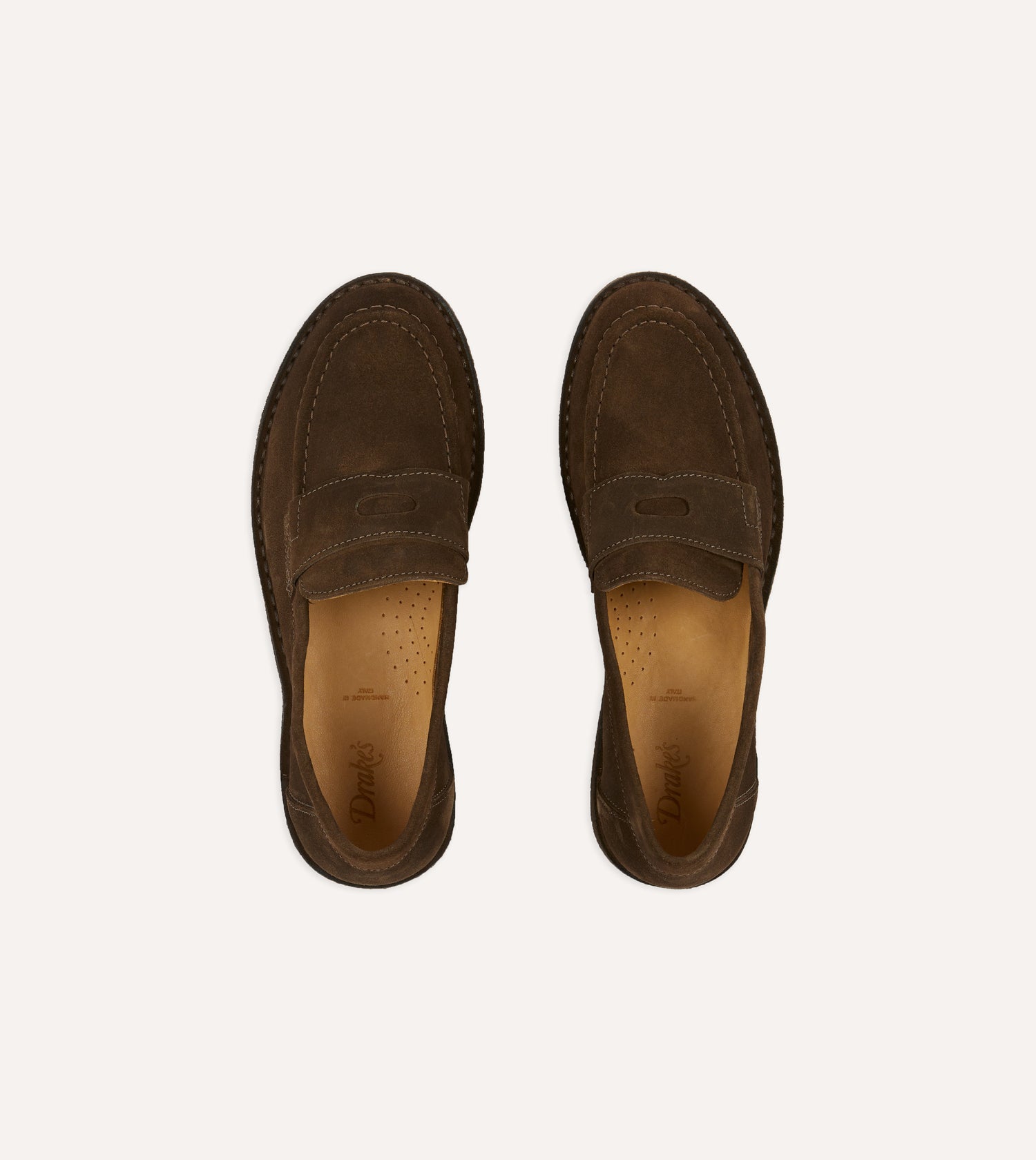 Brown Suede Canal Penny Loafer with Crepe Sole