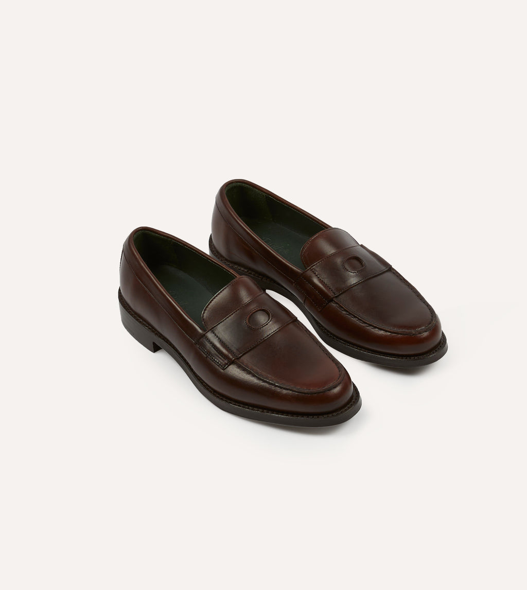 STUART\'S CHOICE 8134 MEN\'S BROWN LEATHER LOAFERS SIZE 10.5 D HANDMADE IN ENGLAND Paul Stuart M Dress Shoes for Men for sale | eBay main image 3