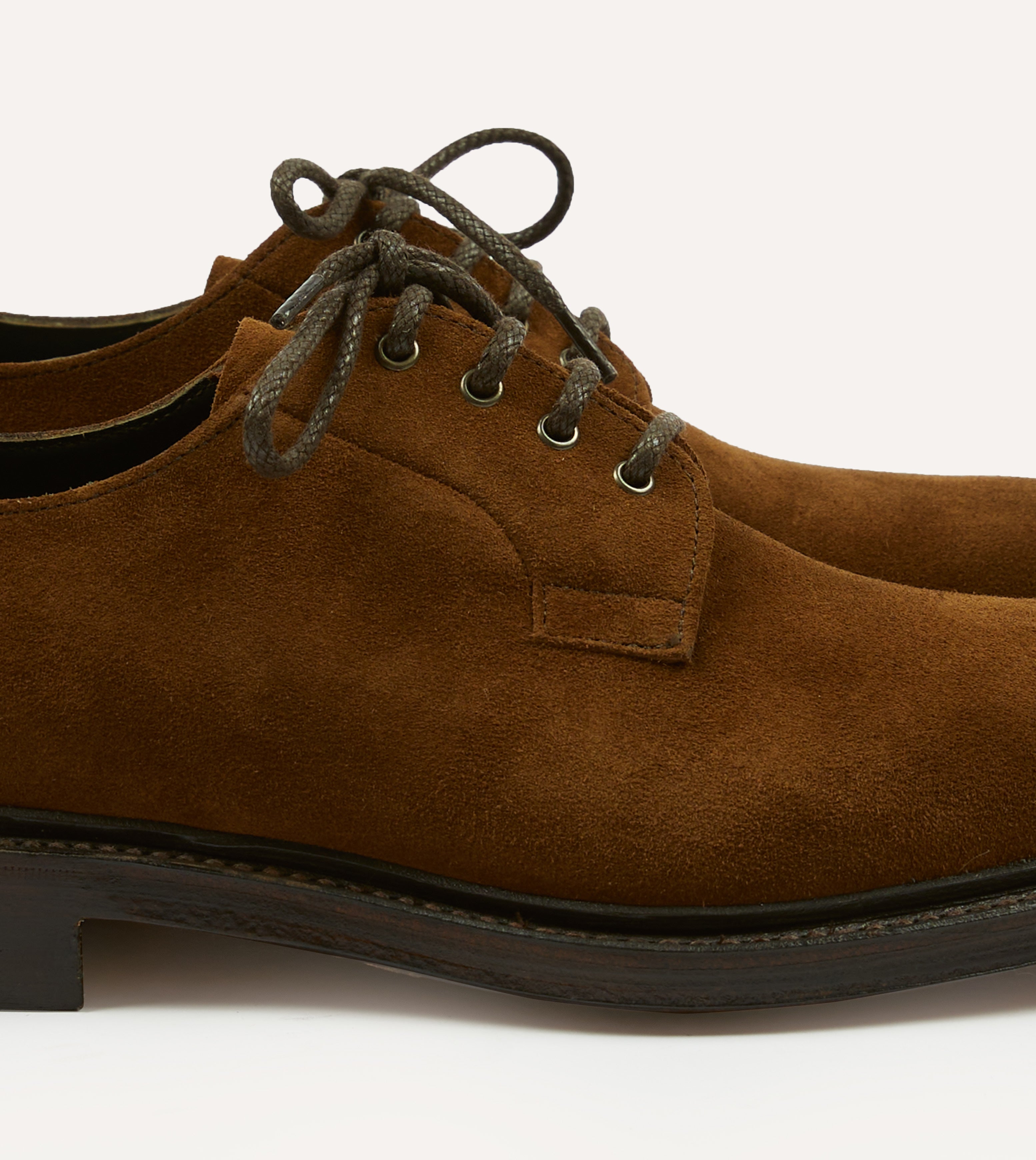 Brown Suede August Goodyear Welted Derby Shoe – Drakes US