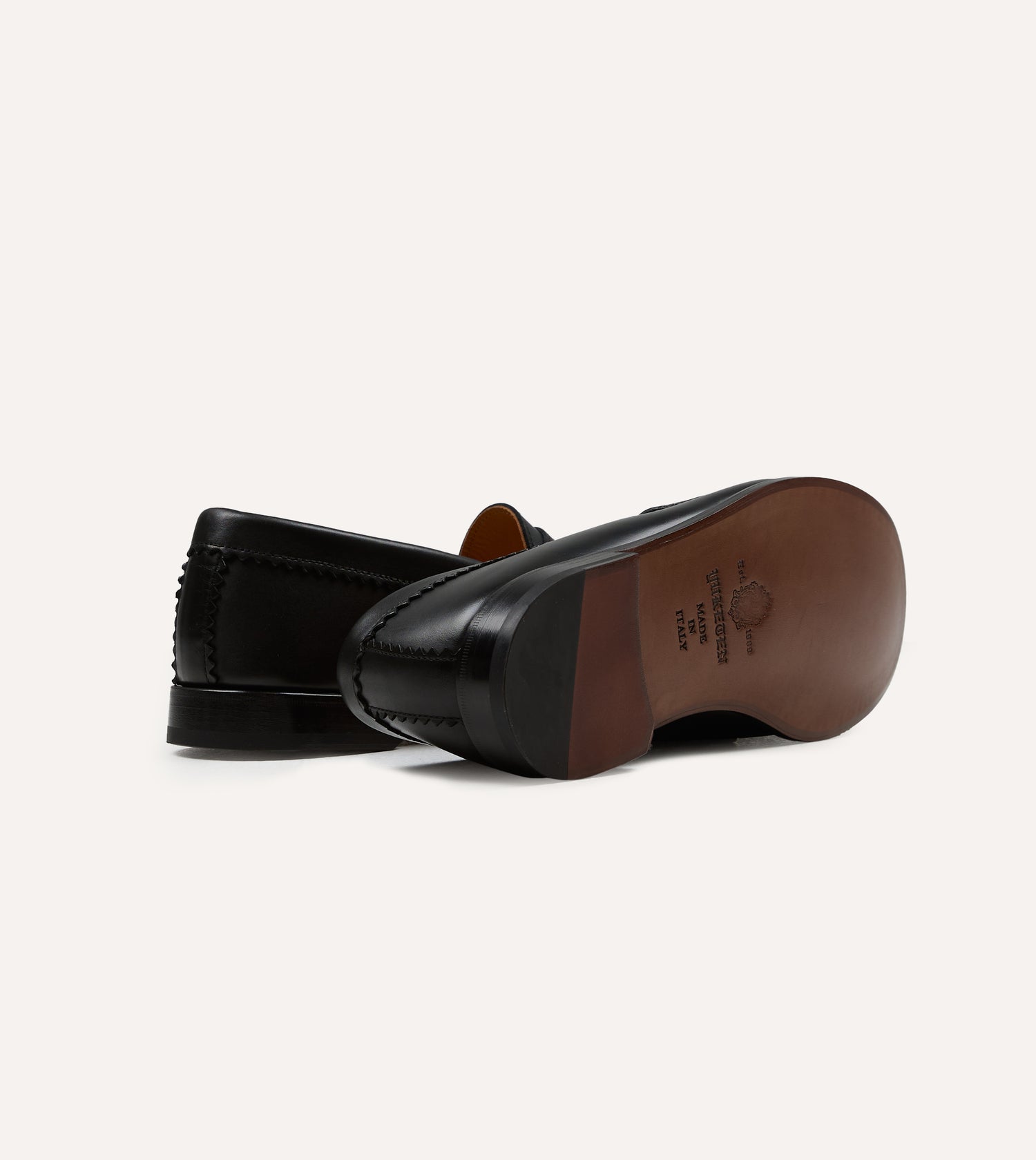 Yuketen Black Leather Rob's Loafer