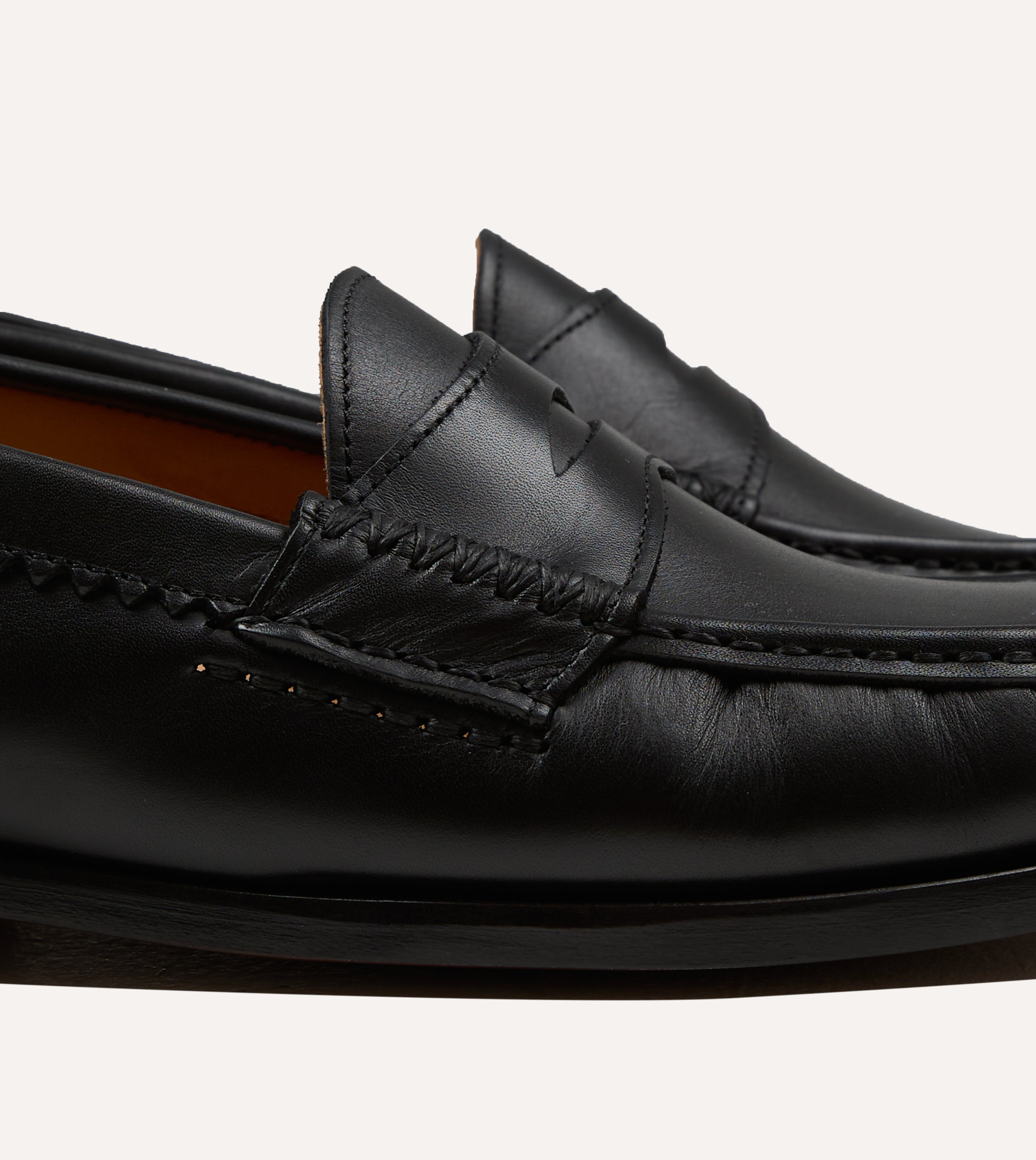 Yuketen Black Leather Rob's Loafer – Drakes US