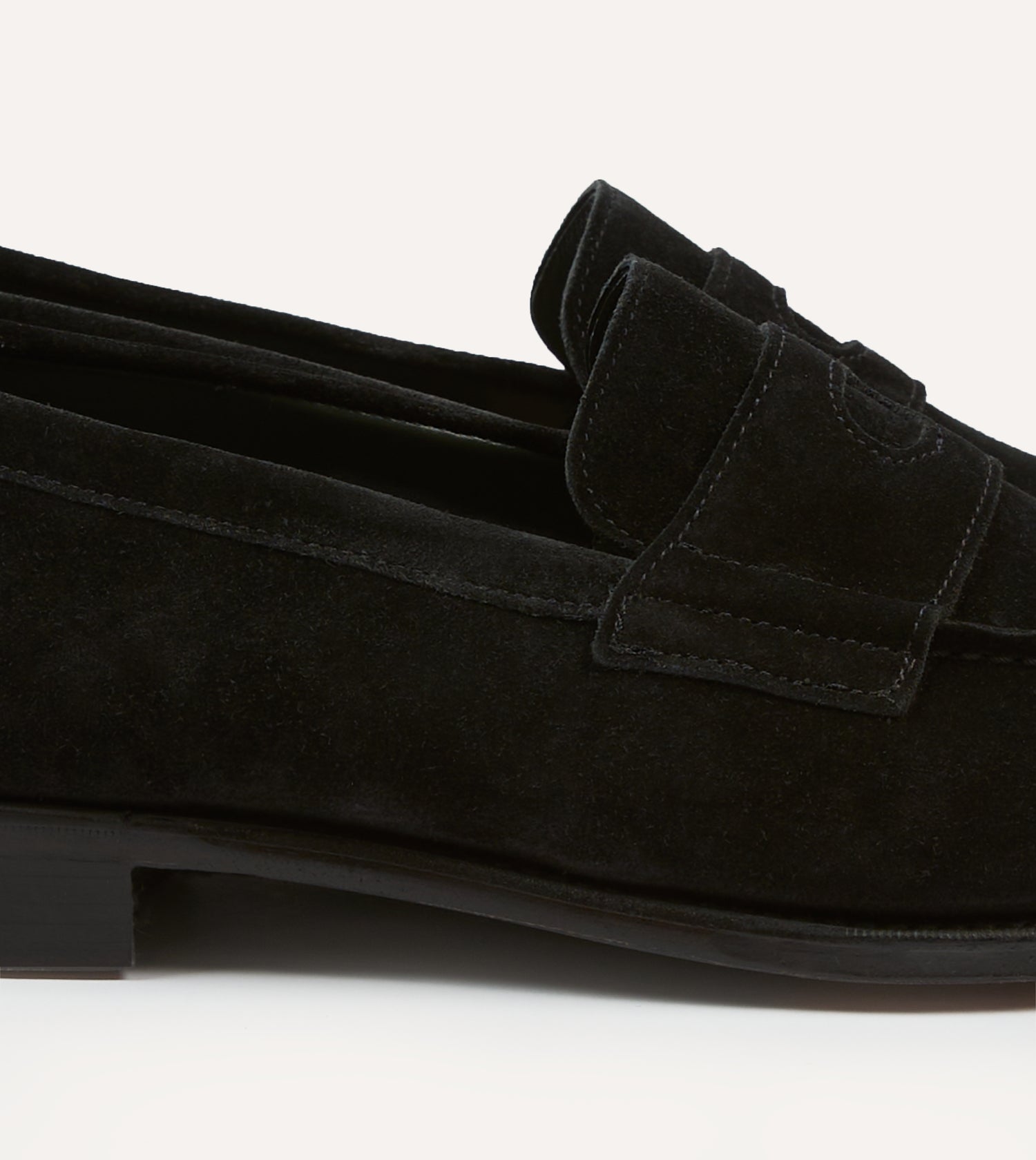 Drake's by A. Levine Black Suede Charles Mk II Goodyear Welted Penny Loafer