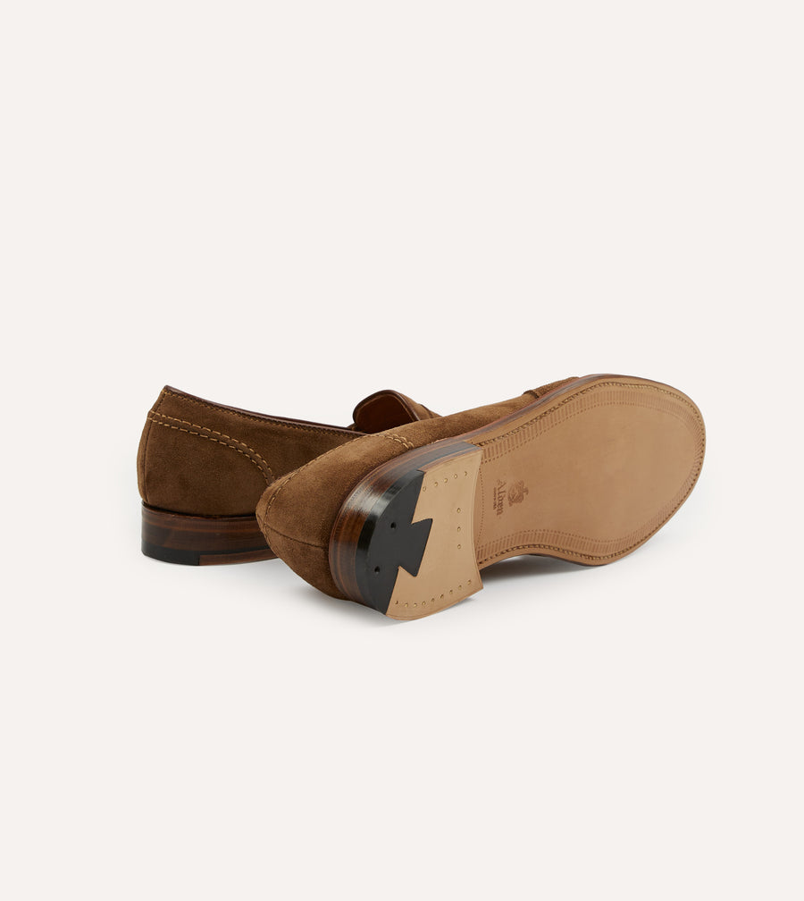 Alden Snuff Suede Full Strap Loafer
