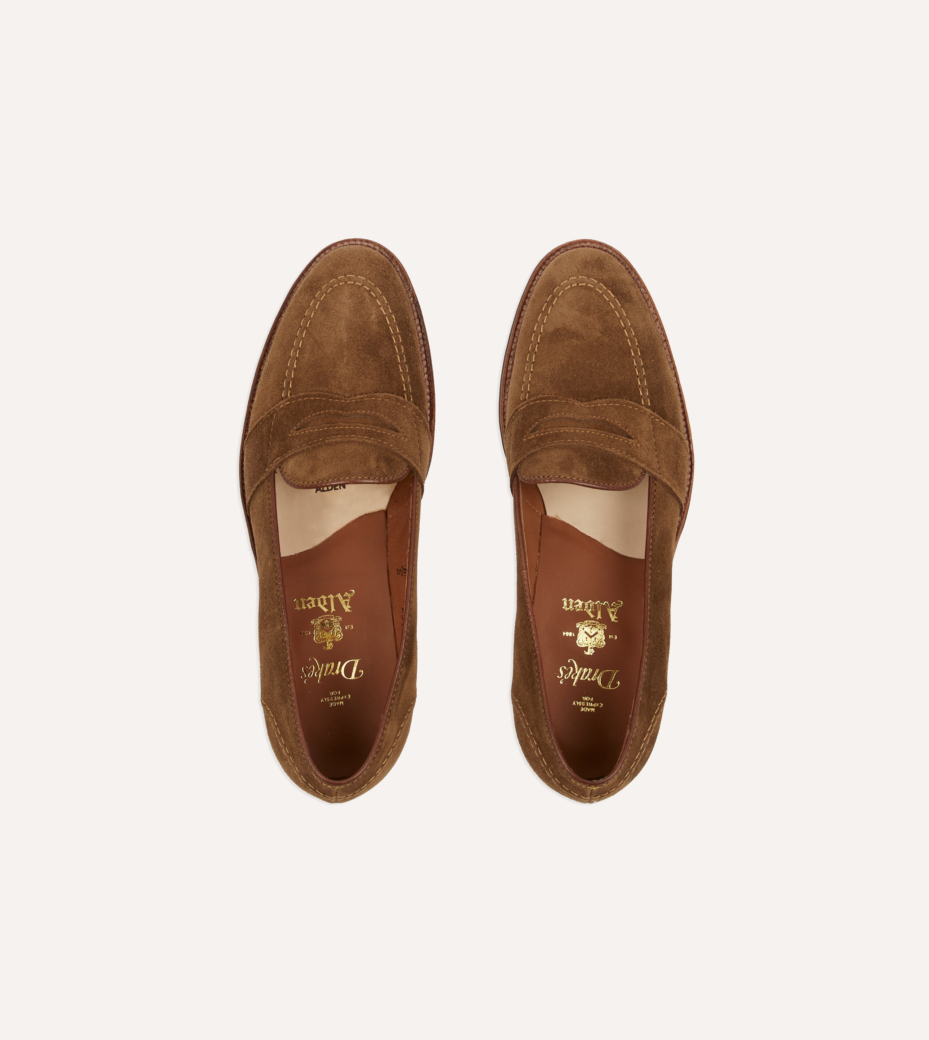 Alden Snuff Suede Full Strap Loafer – Drakes US