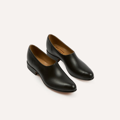 Chamula Black Leather Saarinen Shoe – Drakes US display picture 1