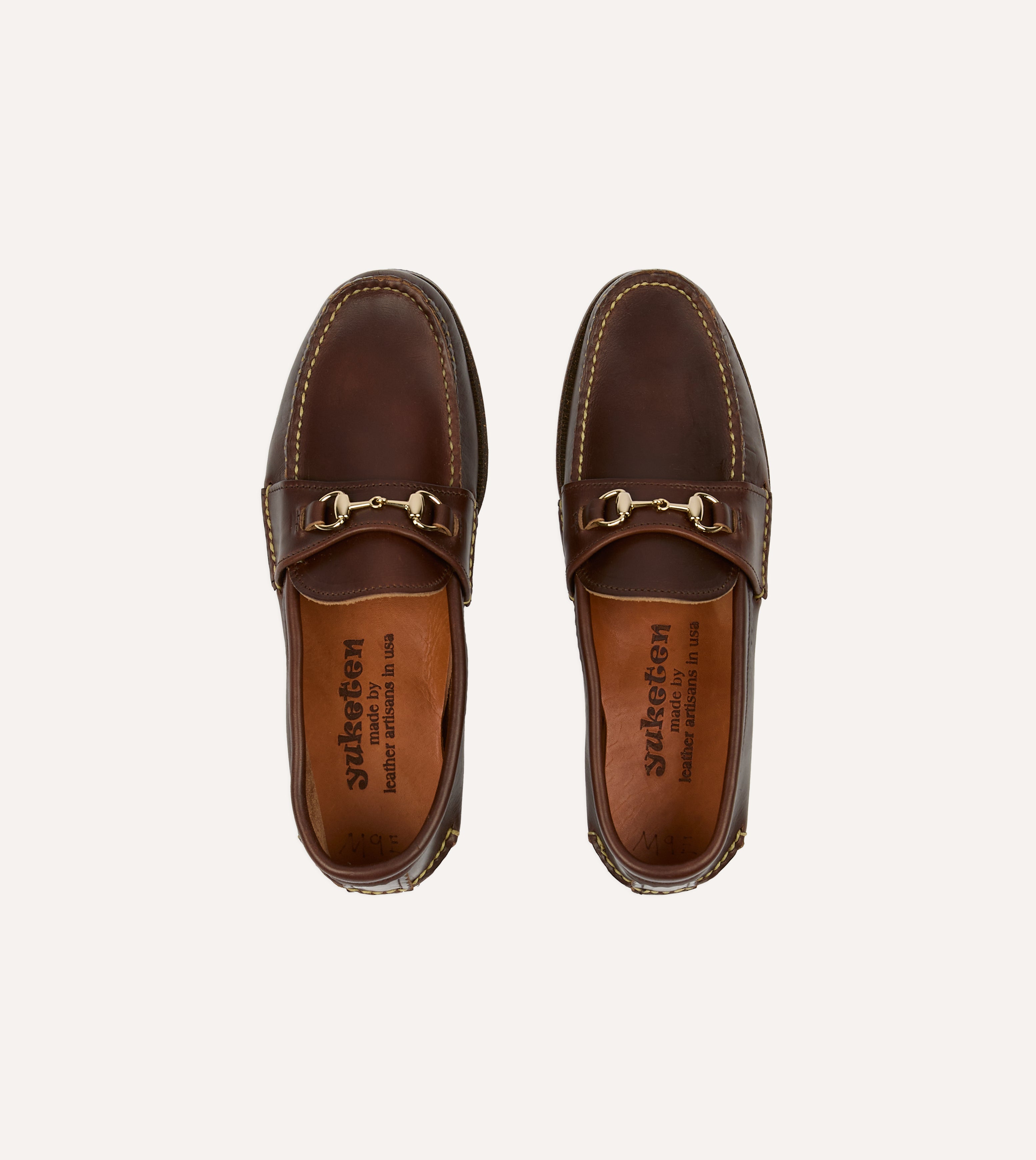 Yuketen Brown Leather Bit Loafer with Camp Sole – Drakes US