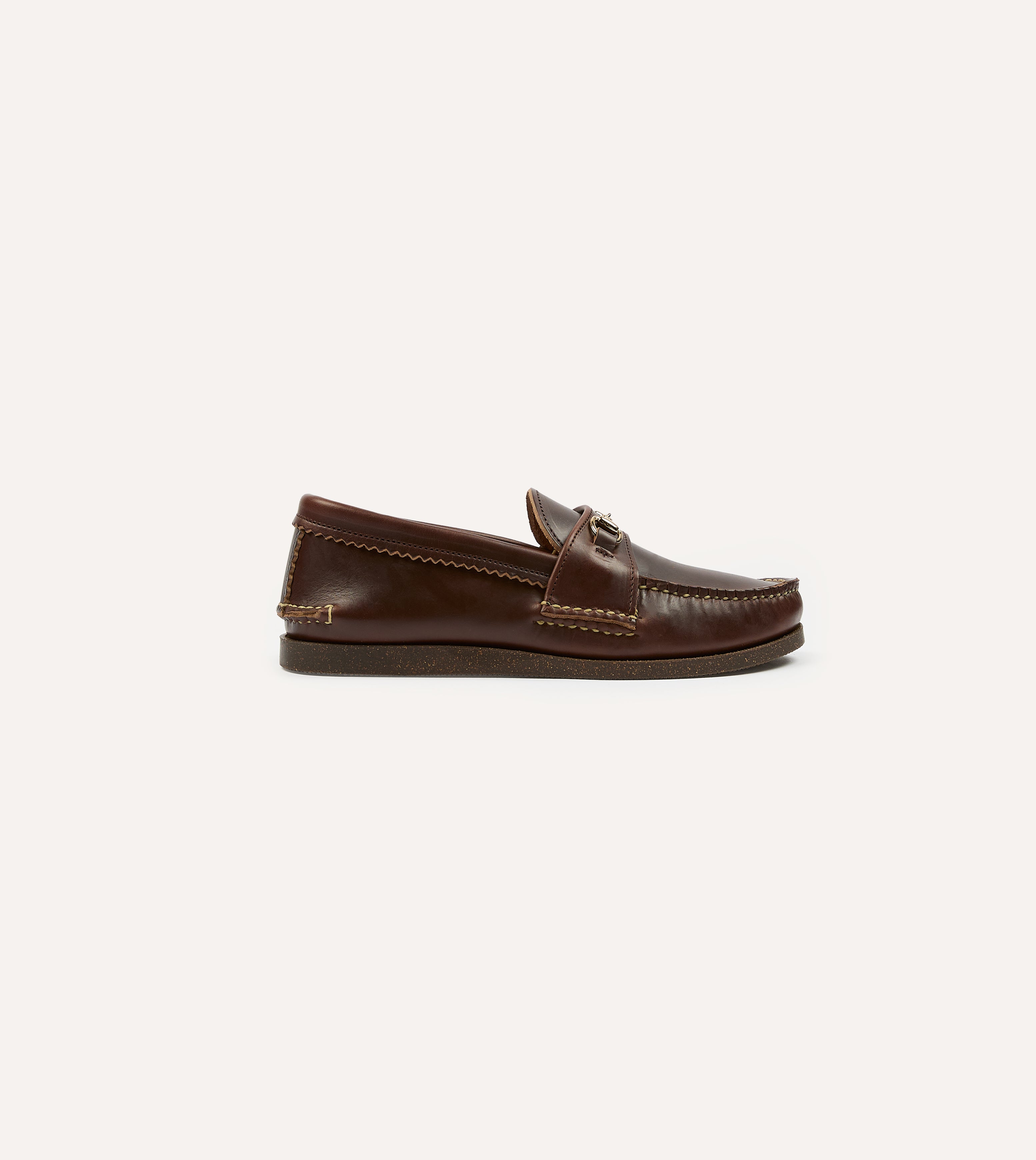 Yuketen Brown Leather Bit Loafer with Camp Sole