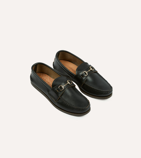 【YUKETEN / ユケテン】Bit Loafer Moccasin ブラック Yuketen Black Leather Bit Loafer with Camp Sole – Drakes US